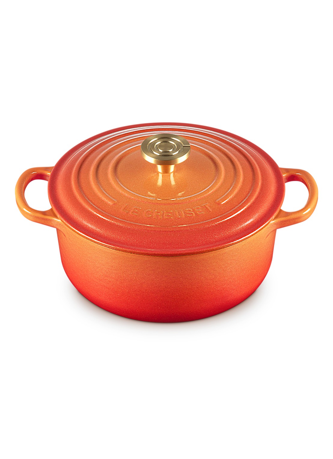 Le Creuset Signature braad-/stoofpan Ø24 cm - detail 4 flamme dorée / oranje