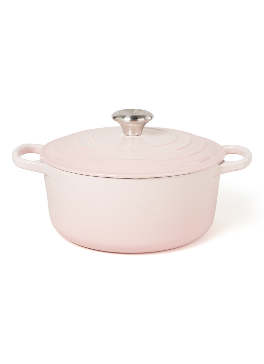 Le Creuset Signature braad-/stoofpan Ø24 cm - voorkant 2 shell pink / roze