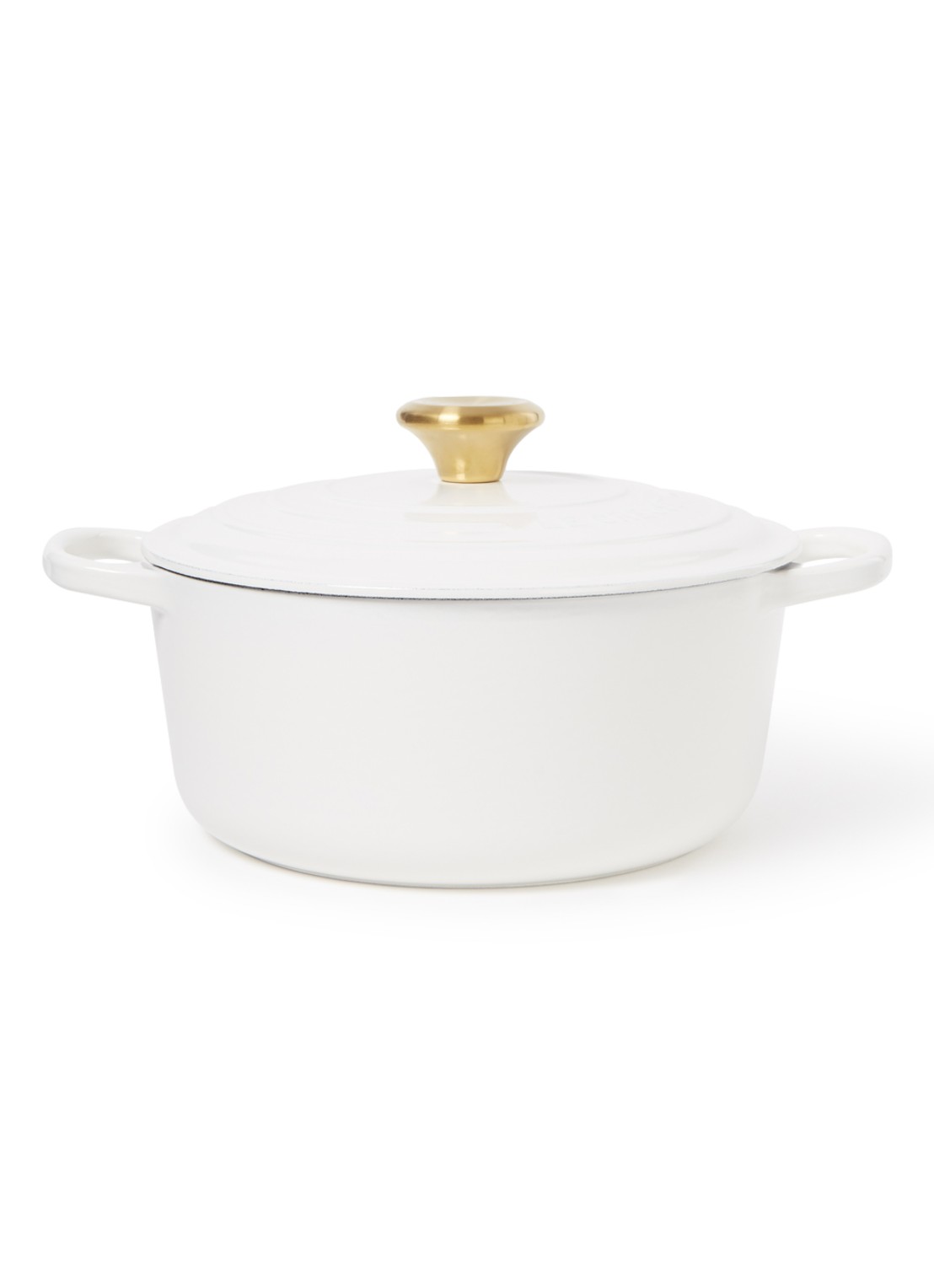 Le Creuset Signature braad-/stoofpan Ø24 cm - voorkant white / wit