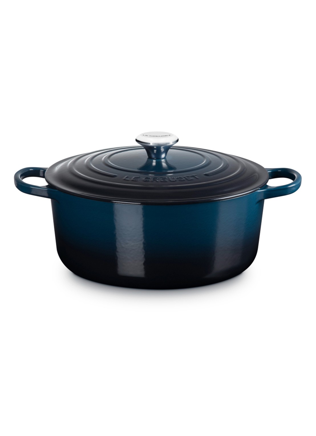 Le Creuset Signature braad-/stoofpan Ø28 cm - voorkant 3 donkerblauw