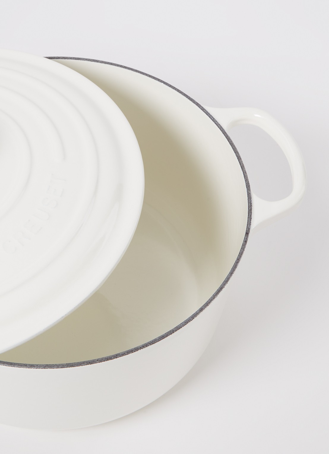 Le Creuset Signature braad-/stoofpan Ø28 cm - voorkant 2 white / wit