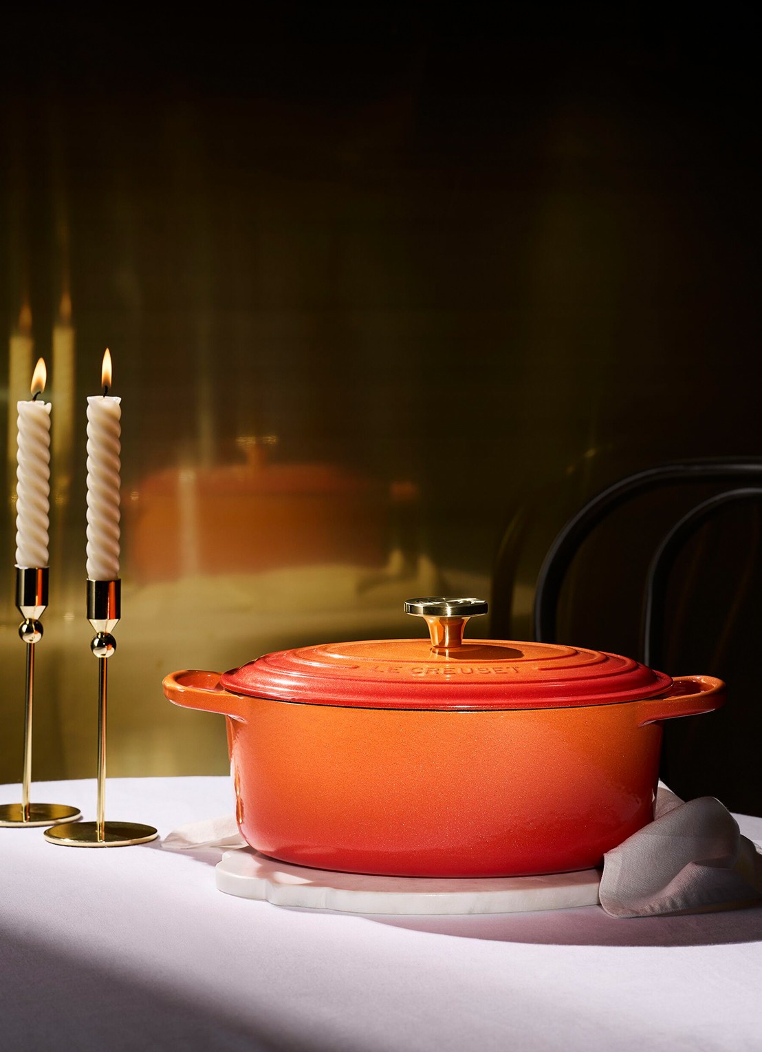 Le Creuset Signature braad-/stoofpan Ø29 cm - detail 3 oranje