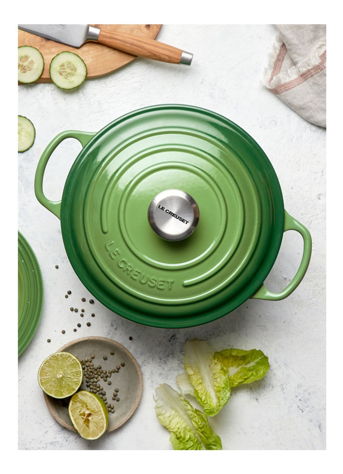 Le Creuset Signature braadpan Ø20 cm - detail 7 bamboo / groen