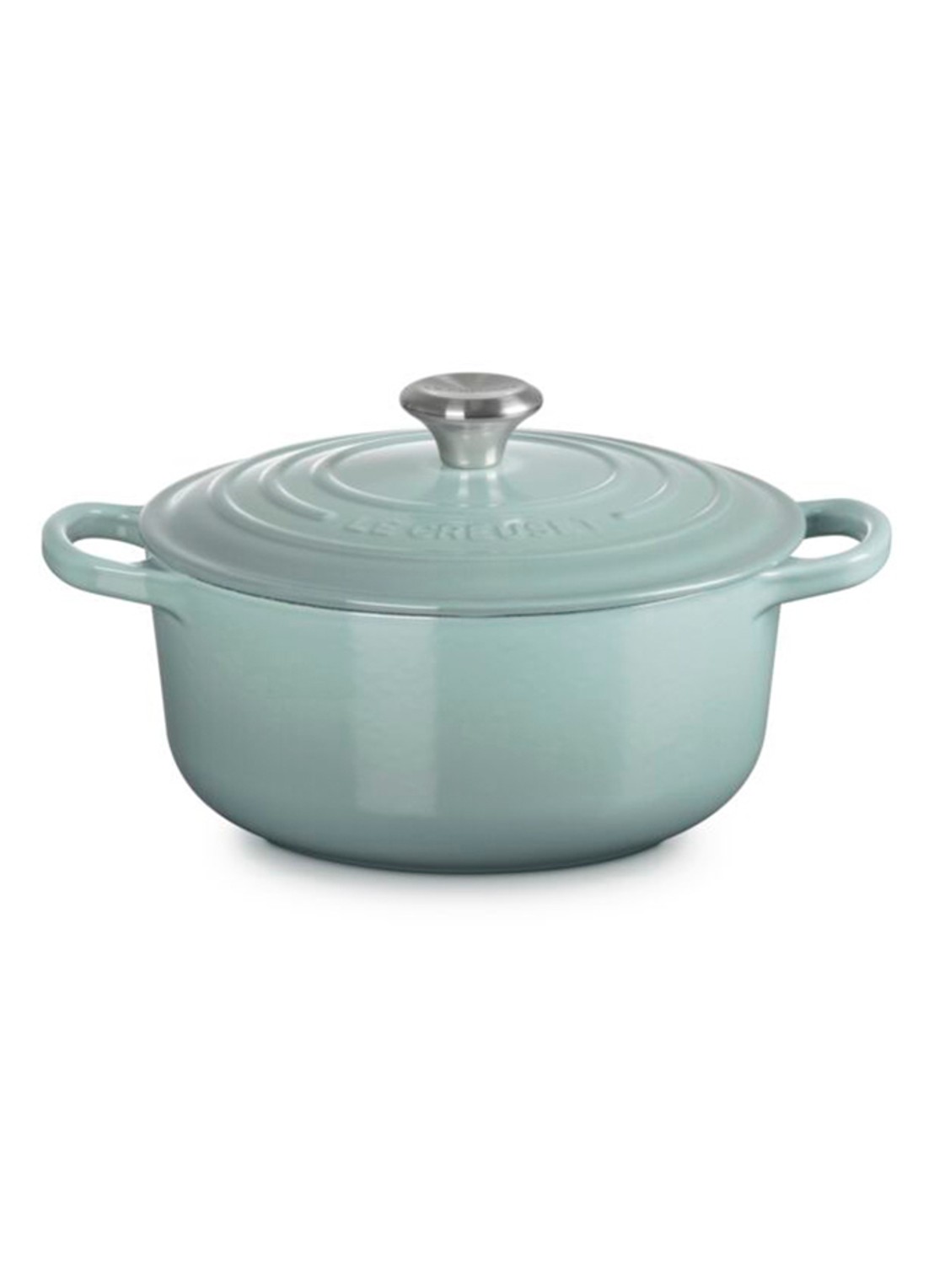 Le Creuset Signature braadpan 20 cm - voorkant lichtgrijs