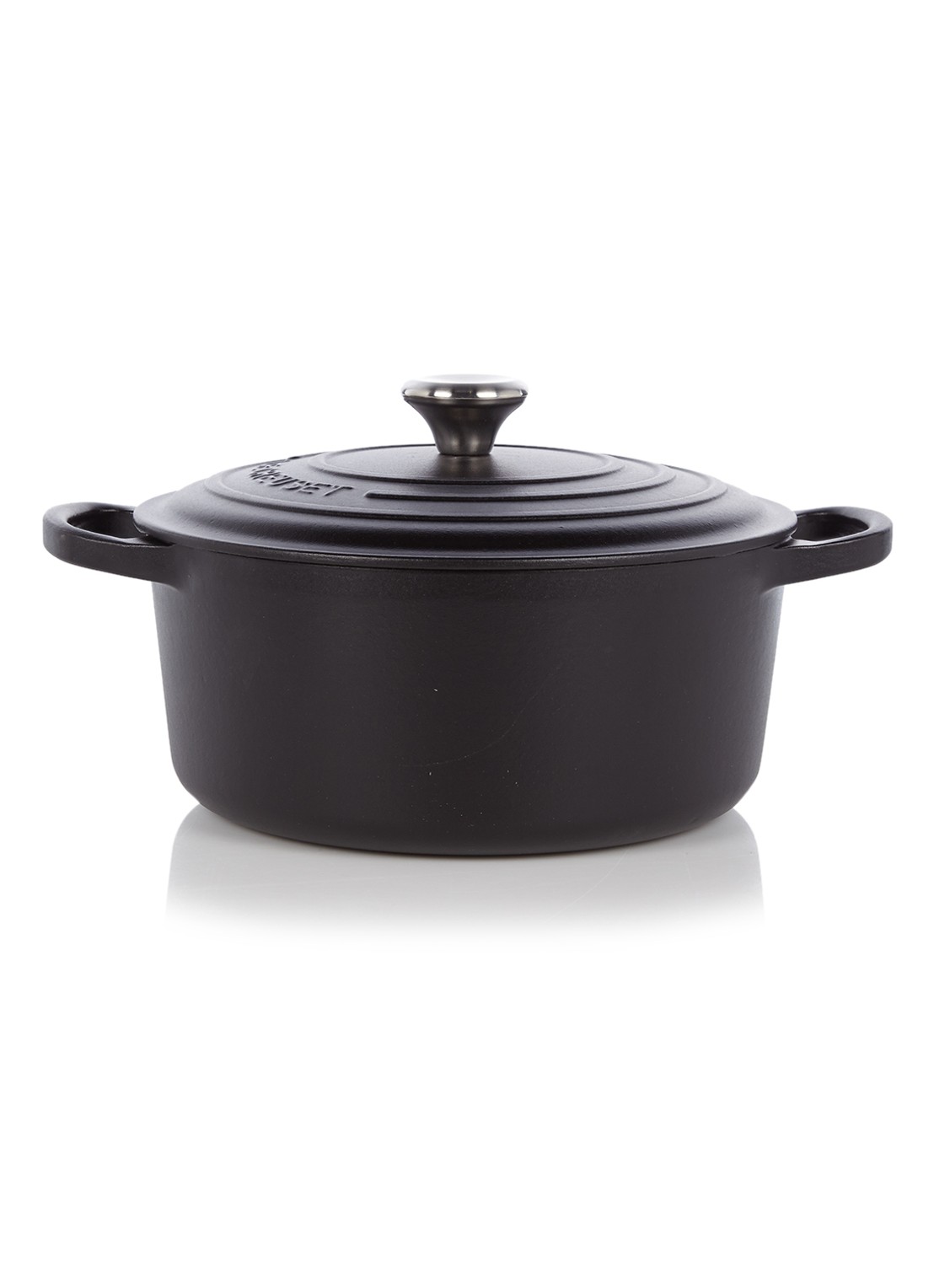 Le Creuset Signature braadpan Ø22 cm - voorkant mat zwart / zwart