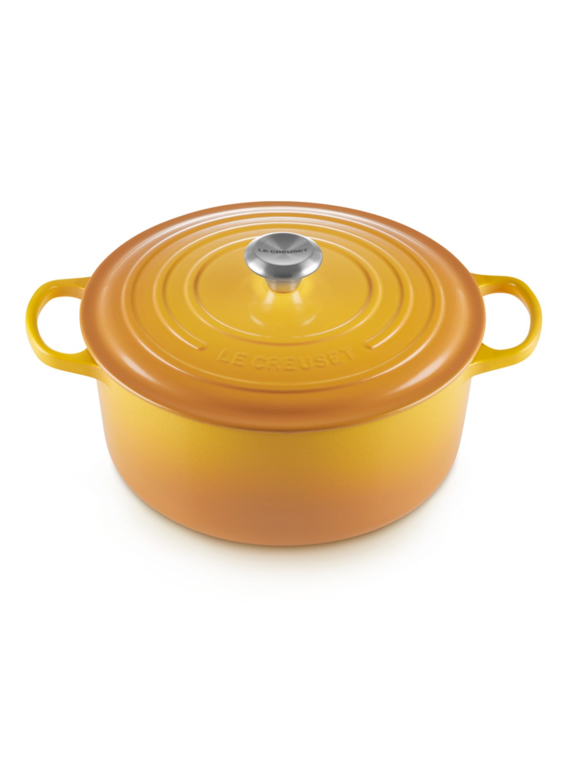 Le Creuset Signature braadpan 24 cm  - detail nectar / oranje