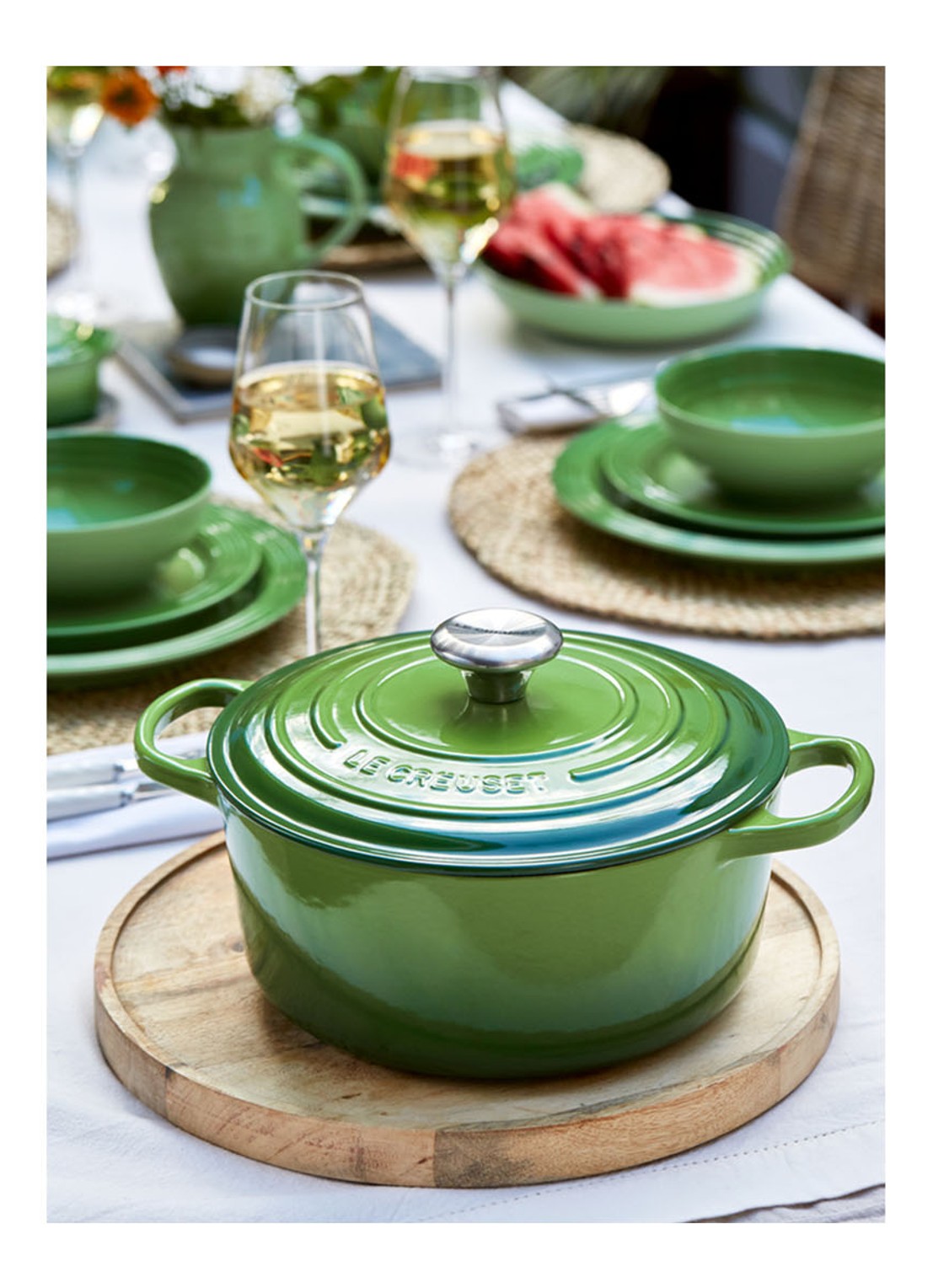 Le Creuset Signature braadpan Ø24 cm - voorkant 7 groen
