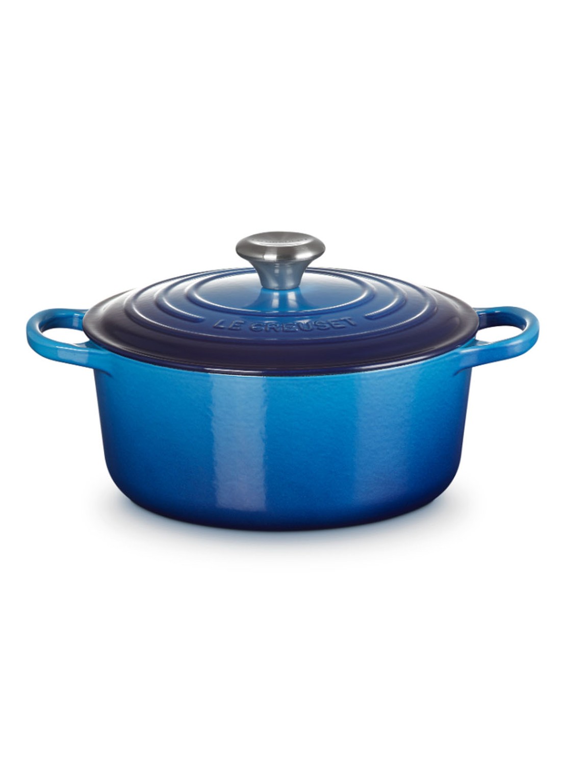 Le Creuset Signature braadpan Ø24 cm - voorkant 3 azure / blauw