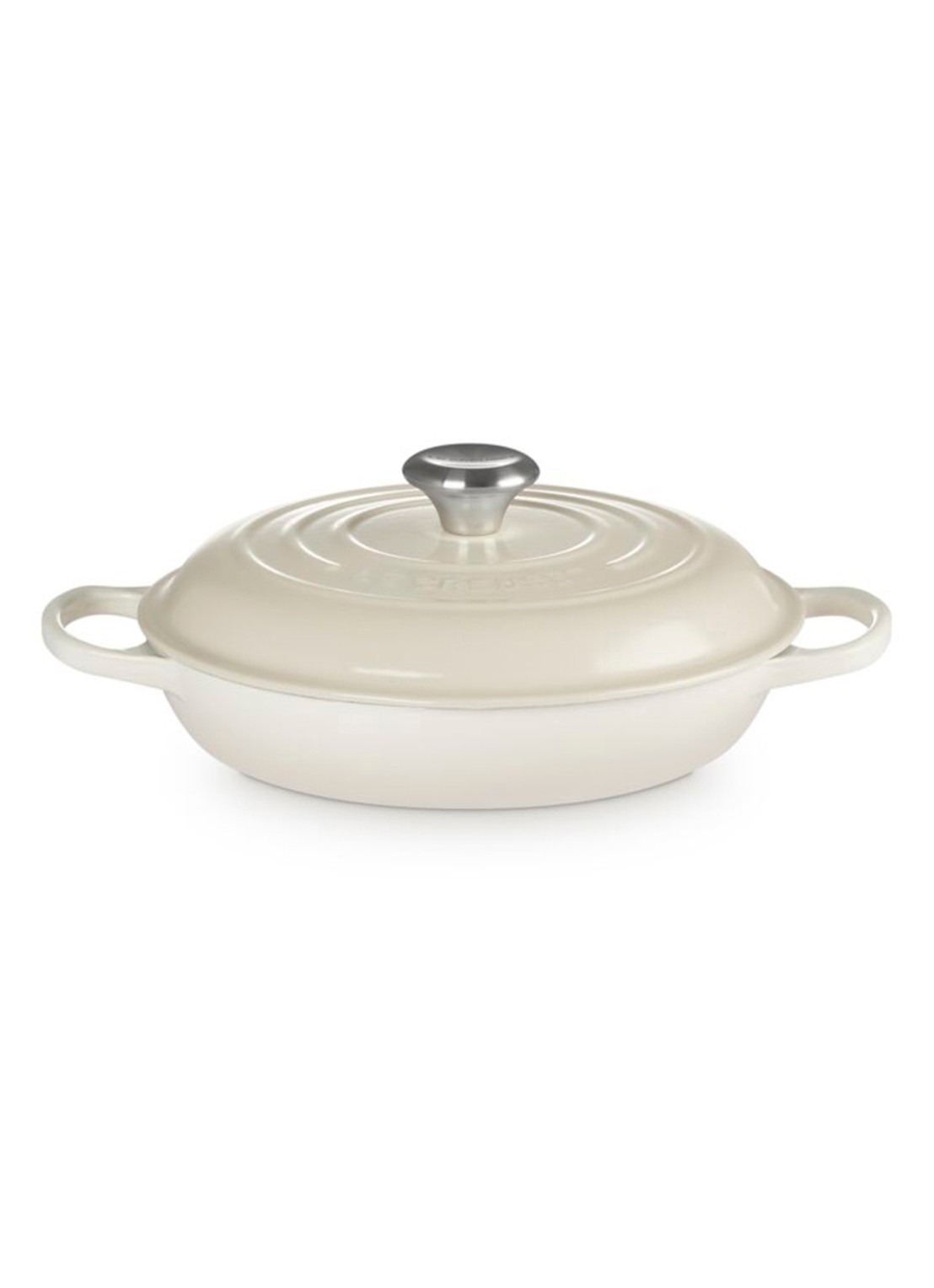 Le Creuset Signature braadpan 26 cm - voorkant 2 gebroken wit