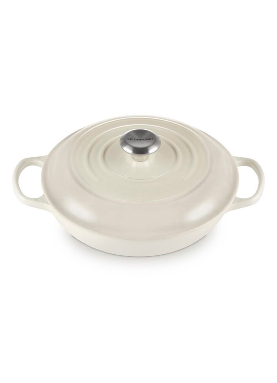 Le Creuset Signature braadpan 26 cm - voorkant 3 gebroken wit