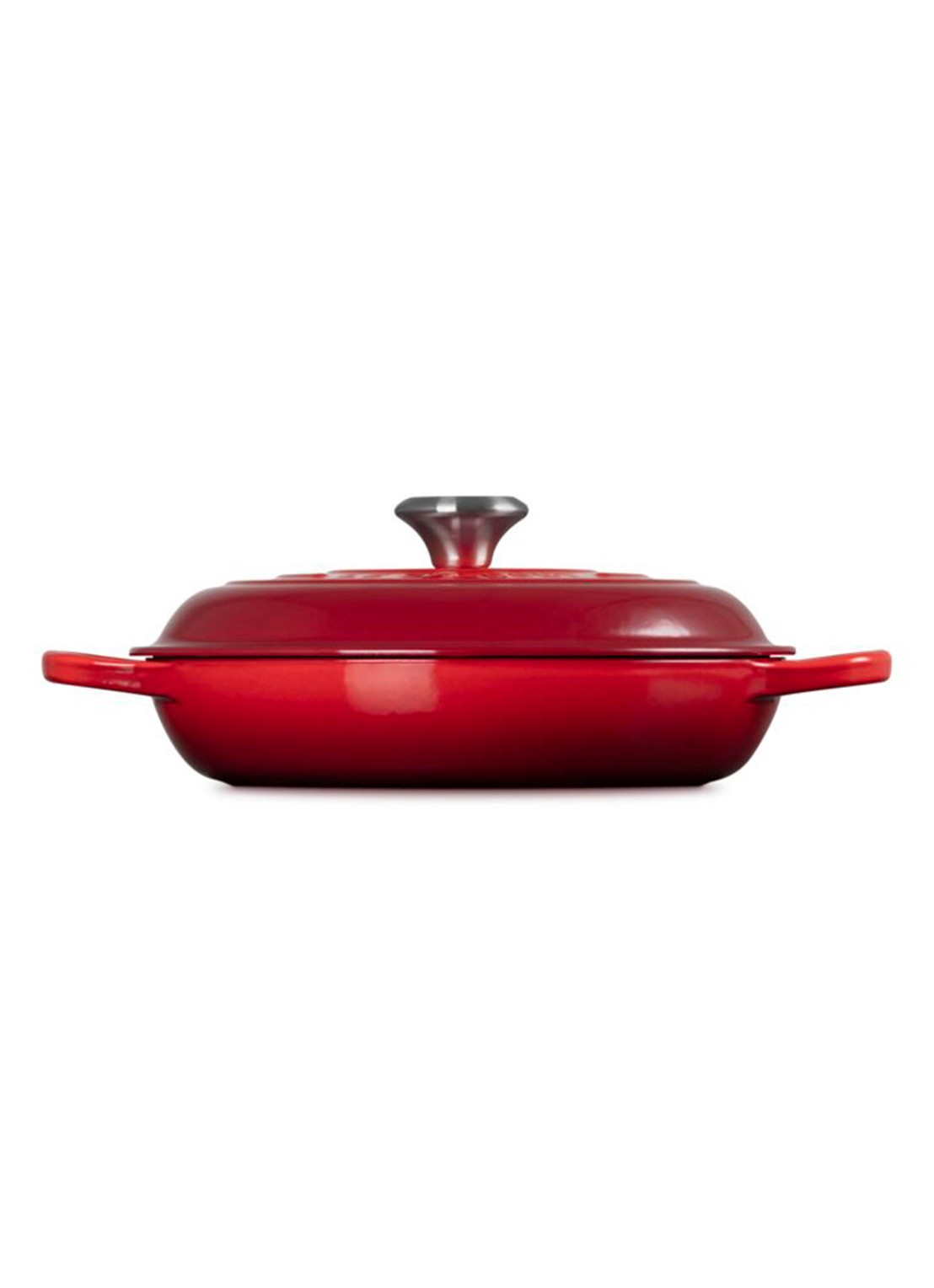Le Creuset Signature braadpan 26 cm - achterkant 3 donkerrood