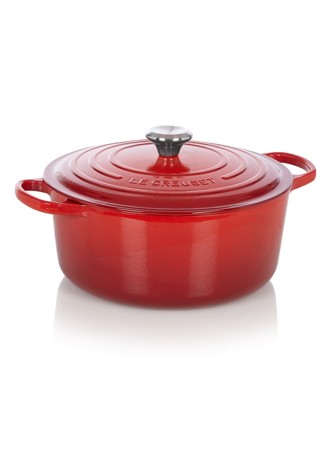 Le Creuset Signature braadpan Ø28 cm - voorkant kersenrood / rood