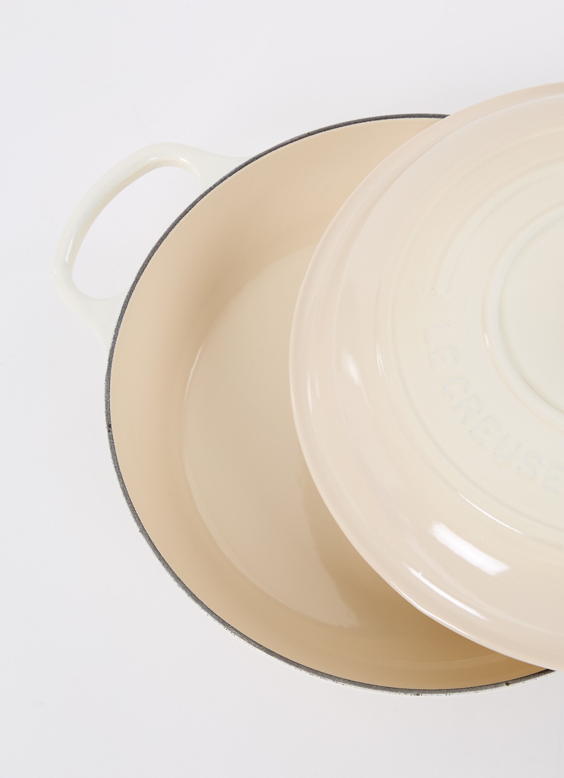 Le Creuset Signature braadpan Ø30 cm - voorkant 2 meringue / beige
