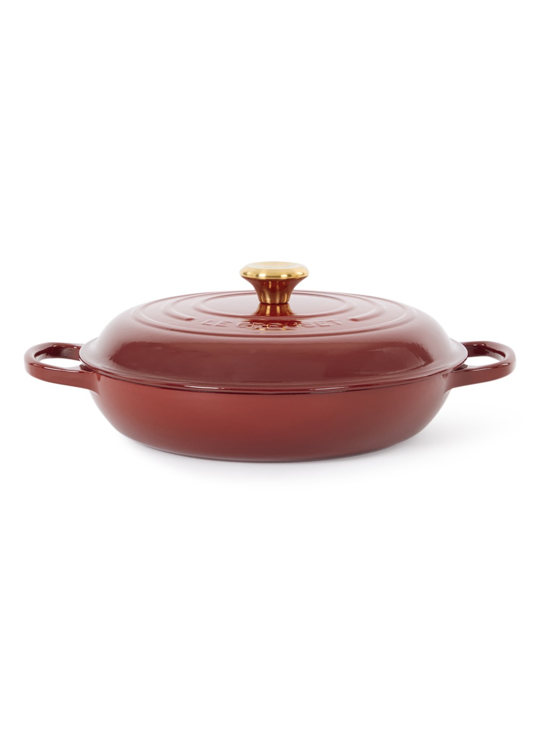 Le Creuset Signature braadpan Ø30 cm - voorkant garnet / rood
