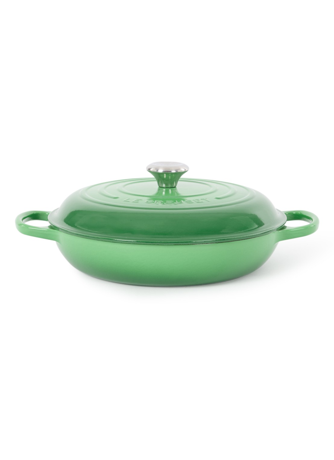 Le Creuset Signature braadpan Ø30 cm - voorkant bamboo / groen