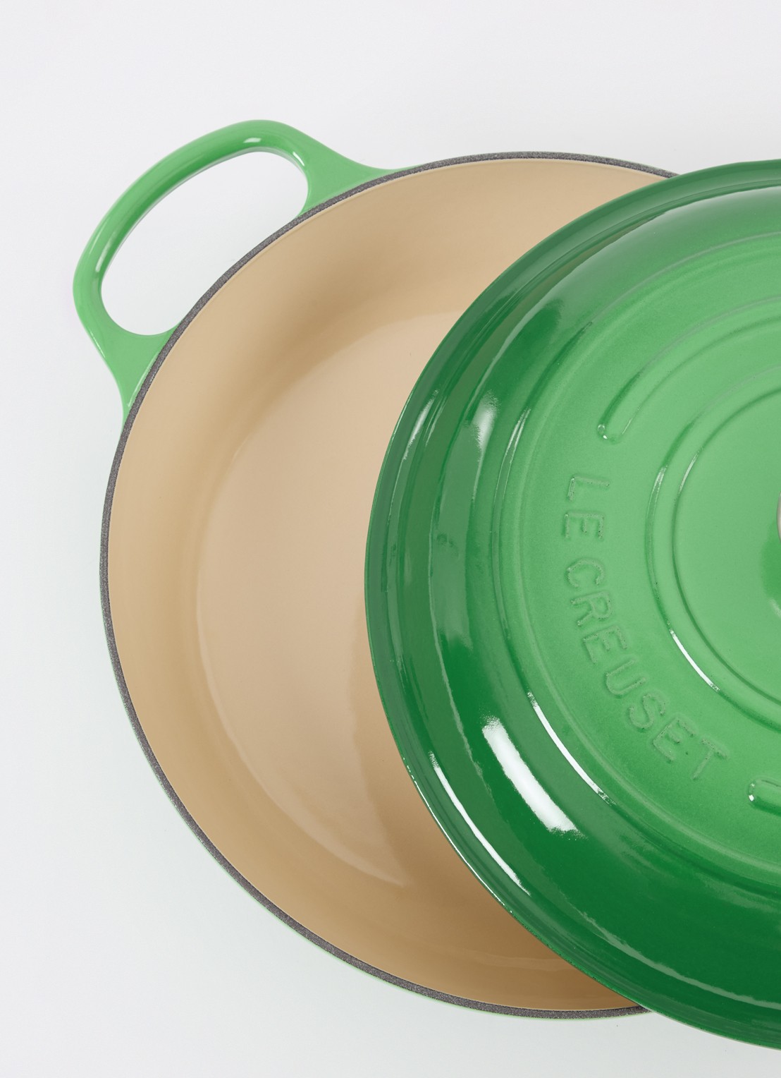 Le Creuset Signature braadpan Ø30 cm - voorkant 2 bamboo / groen