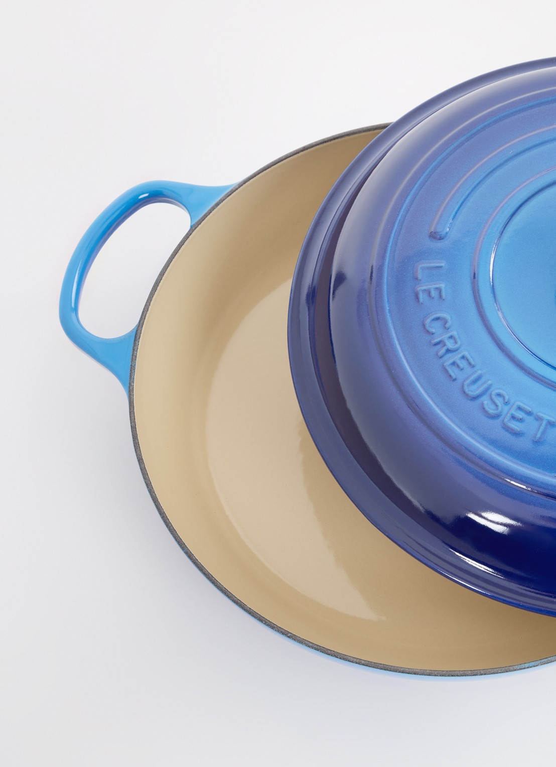 Le Creuset Signature braadpan Ø30 cm - voorkant 3 azure / blauw