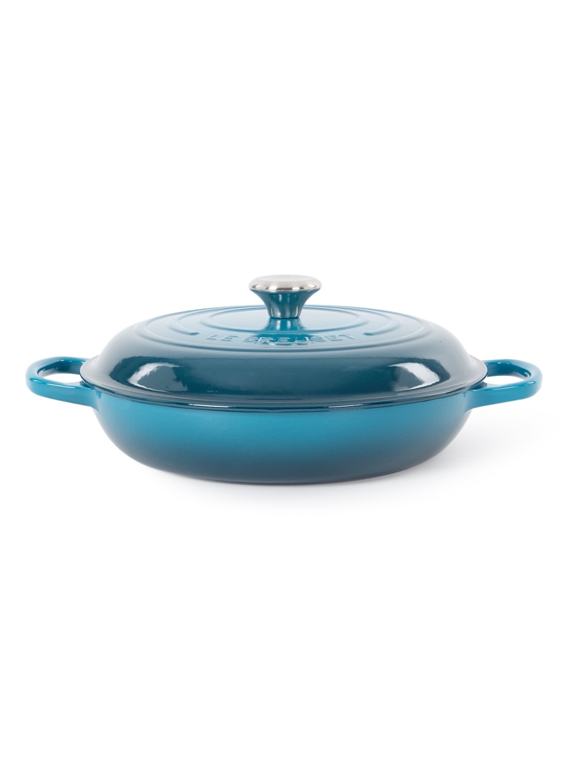 Le Creuset Signature braadpan Ø30 cm - voorkant deep teal / blauw