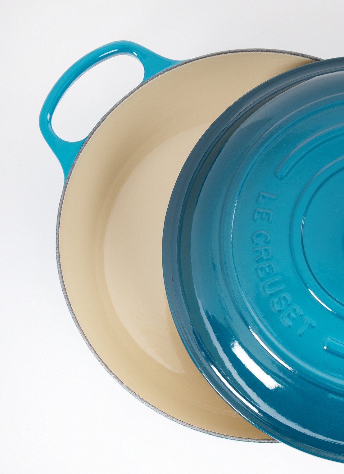 Le Creuset Signature braadpan Ø30 cm - voorkant 2 deep teal / blauw
