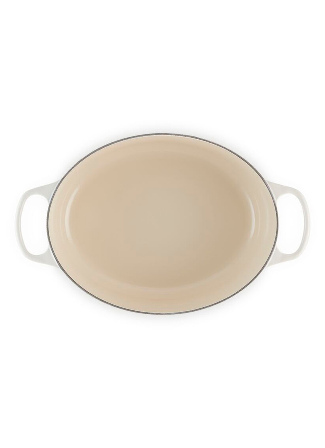 Le Creuset Signature braadpan 31 cm - detail gebroken wit