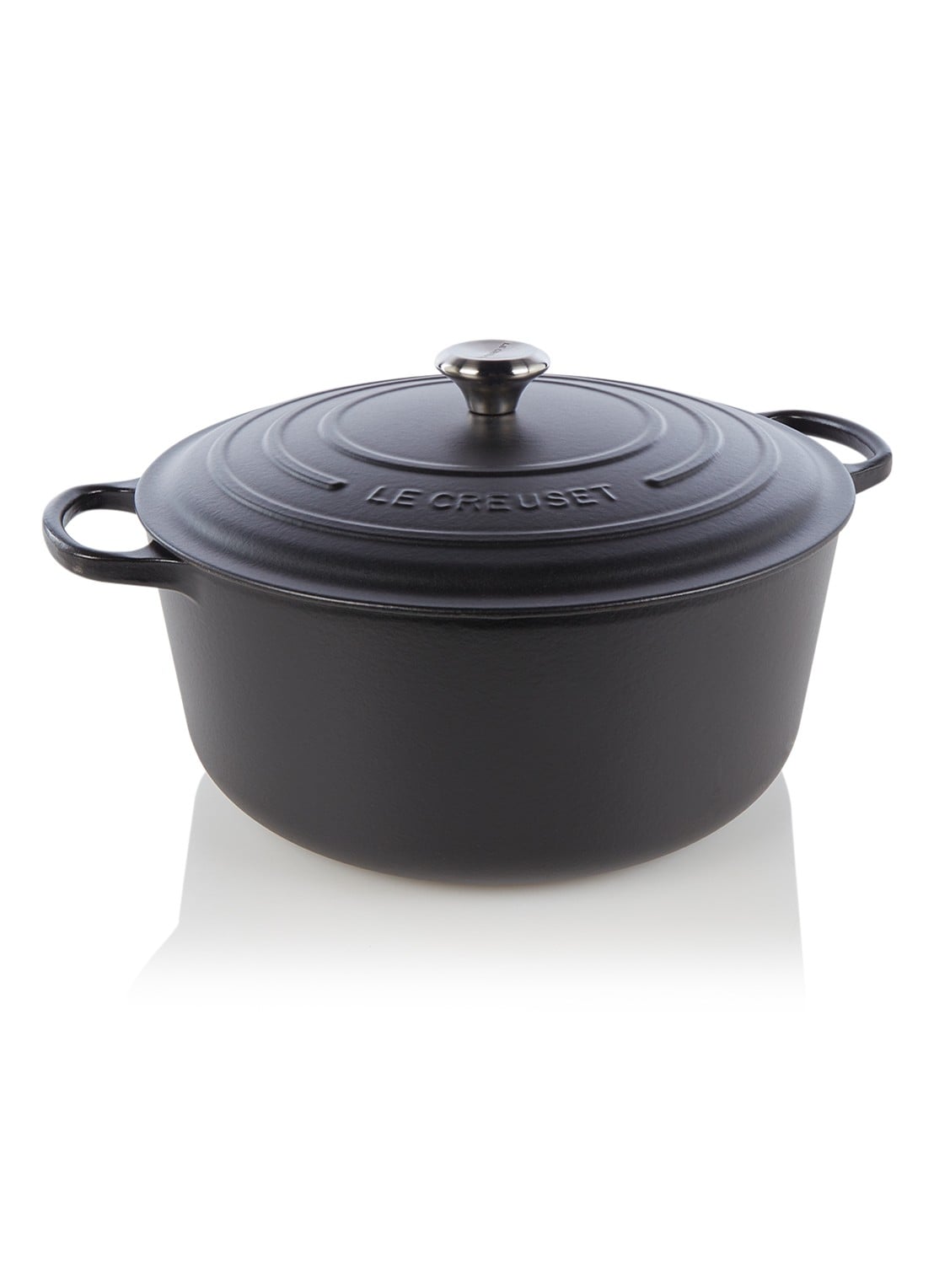 Le Creuset Signature Braadpan Ø34 cm - voorkant mat zwart / zwart
