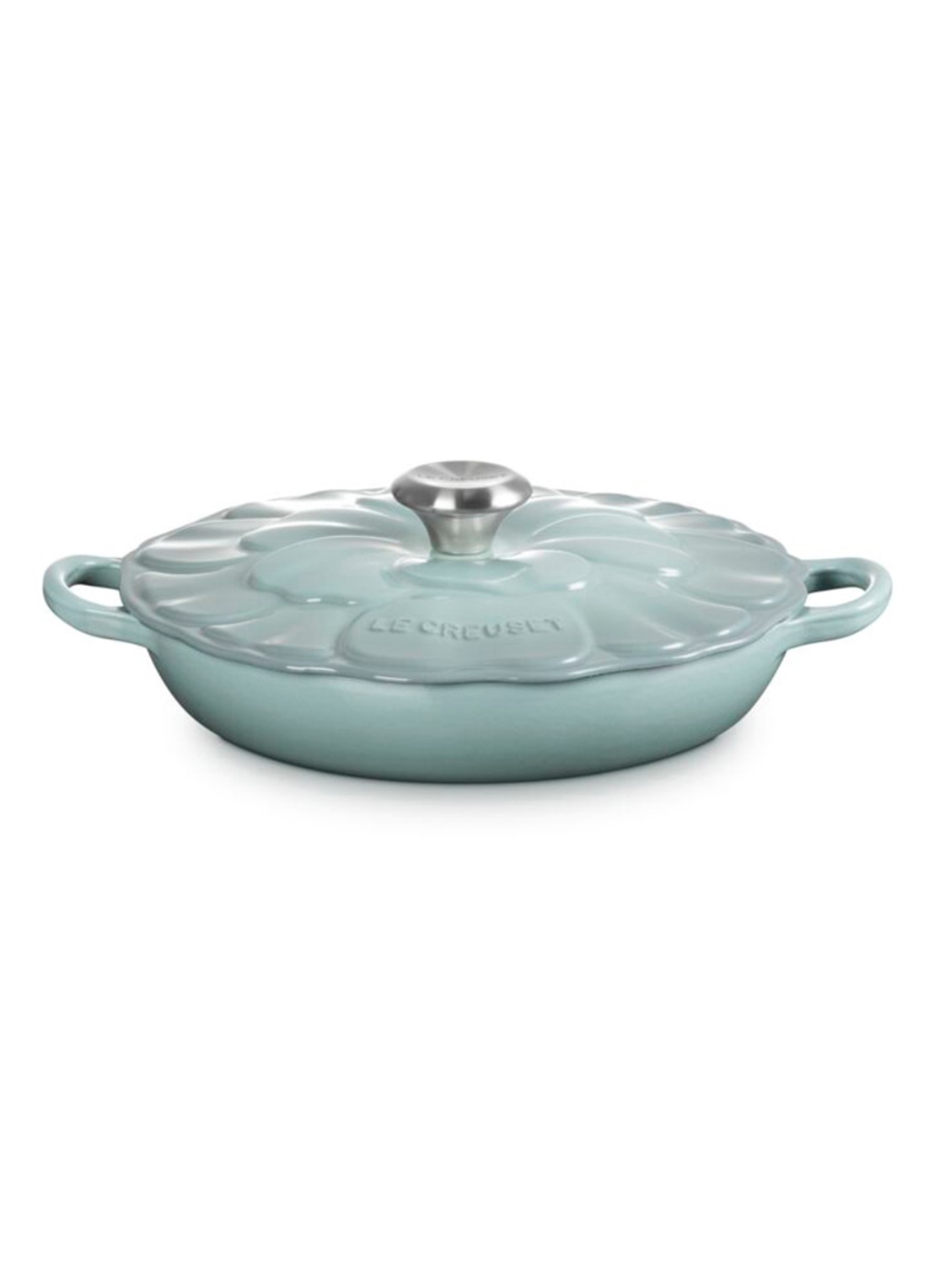 Le Creuset Signature Campagnard braadpan 26 cm - voorkant lichtgrijs