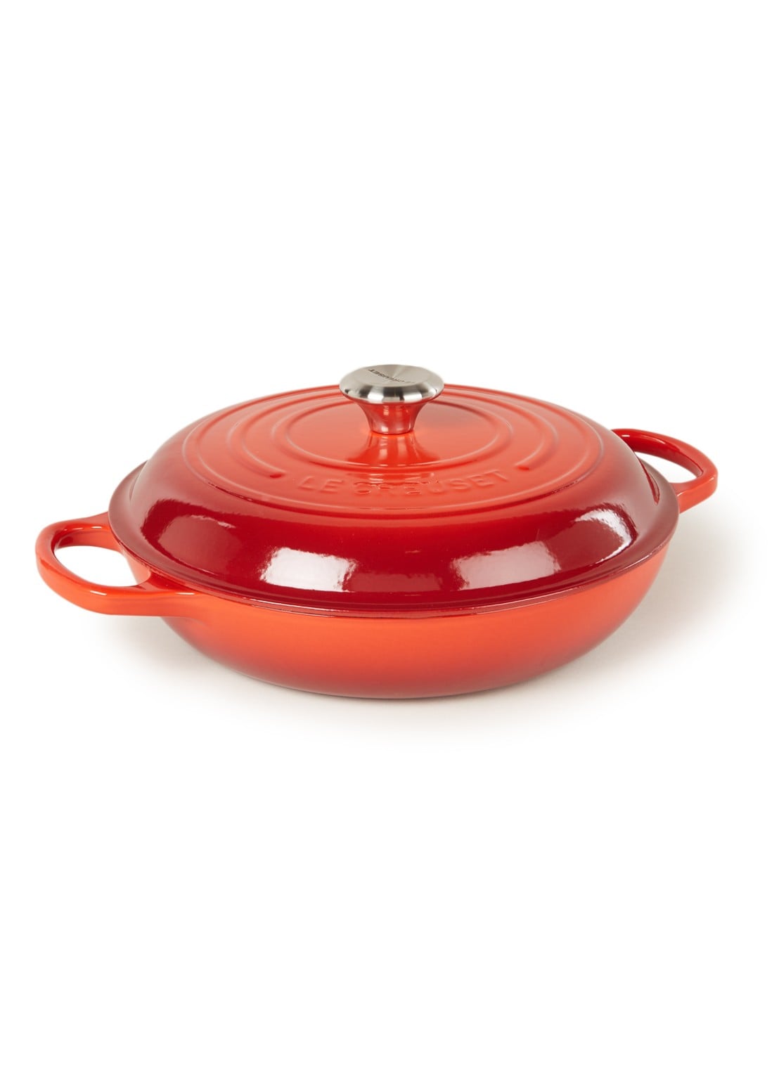 Le Creuset Signature campagnard braadpan Ø30 cm - voorkant kersenrood / rood