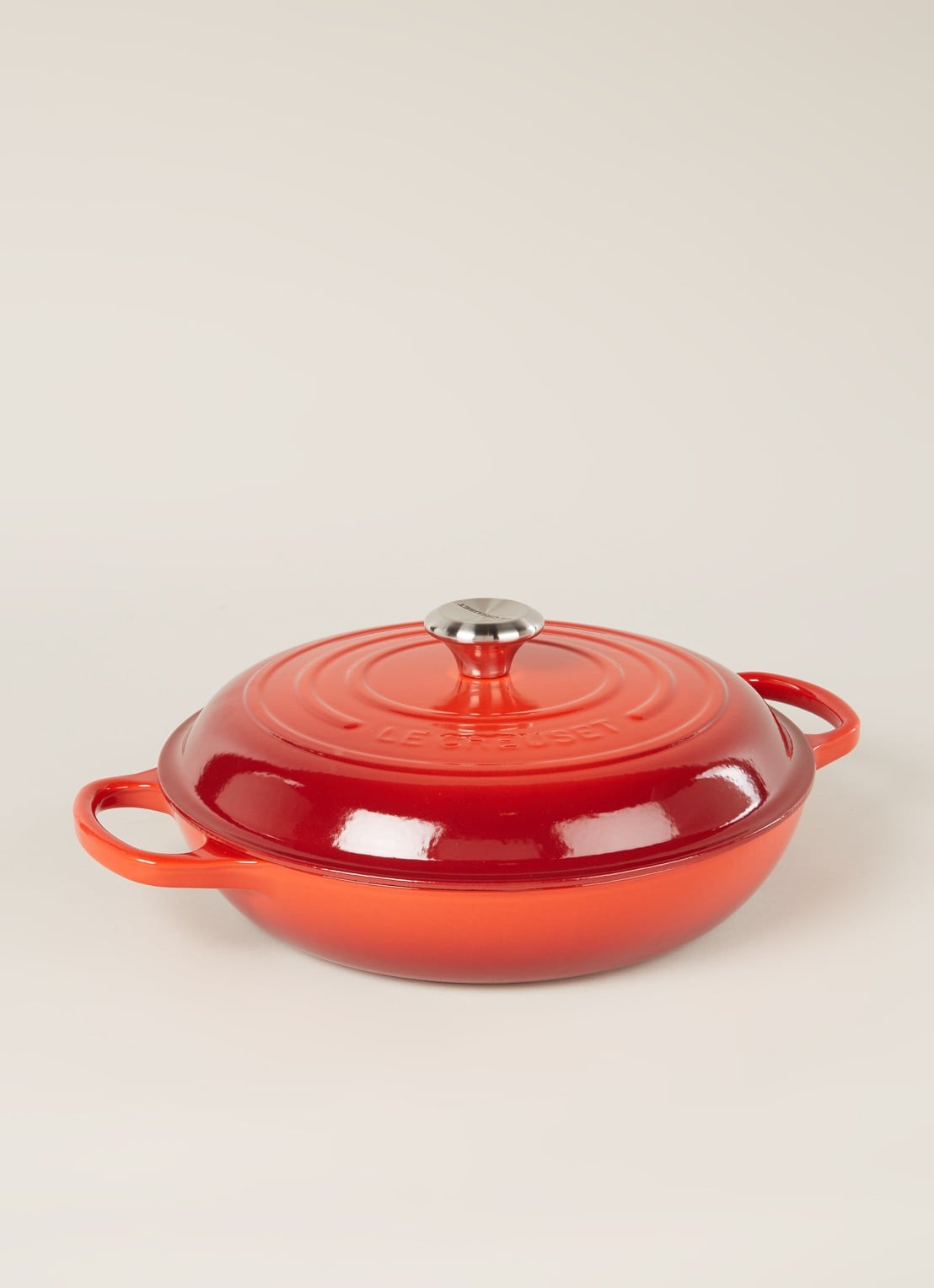 Le Creuset Signature campagnard braadpan Ø30 cm - voorkant 2 kersenrood / rood
