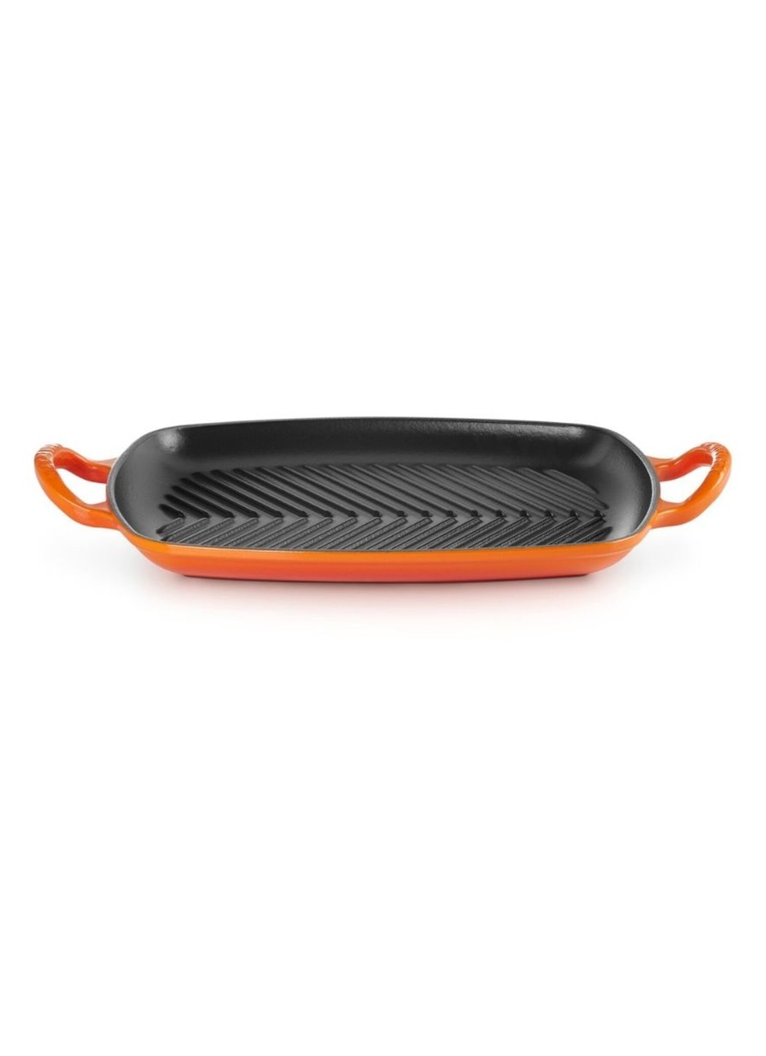 Le Creuset Signature grill 30 cm - voorkant oranjerood