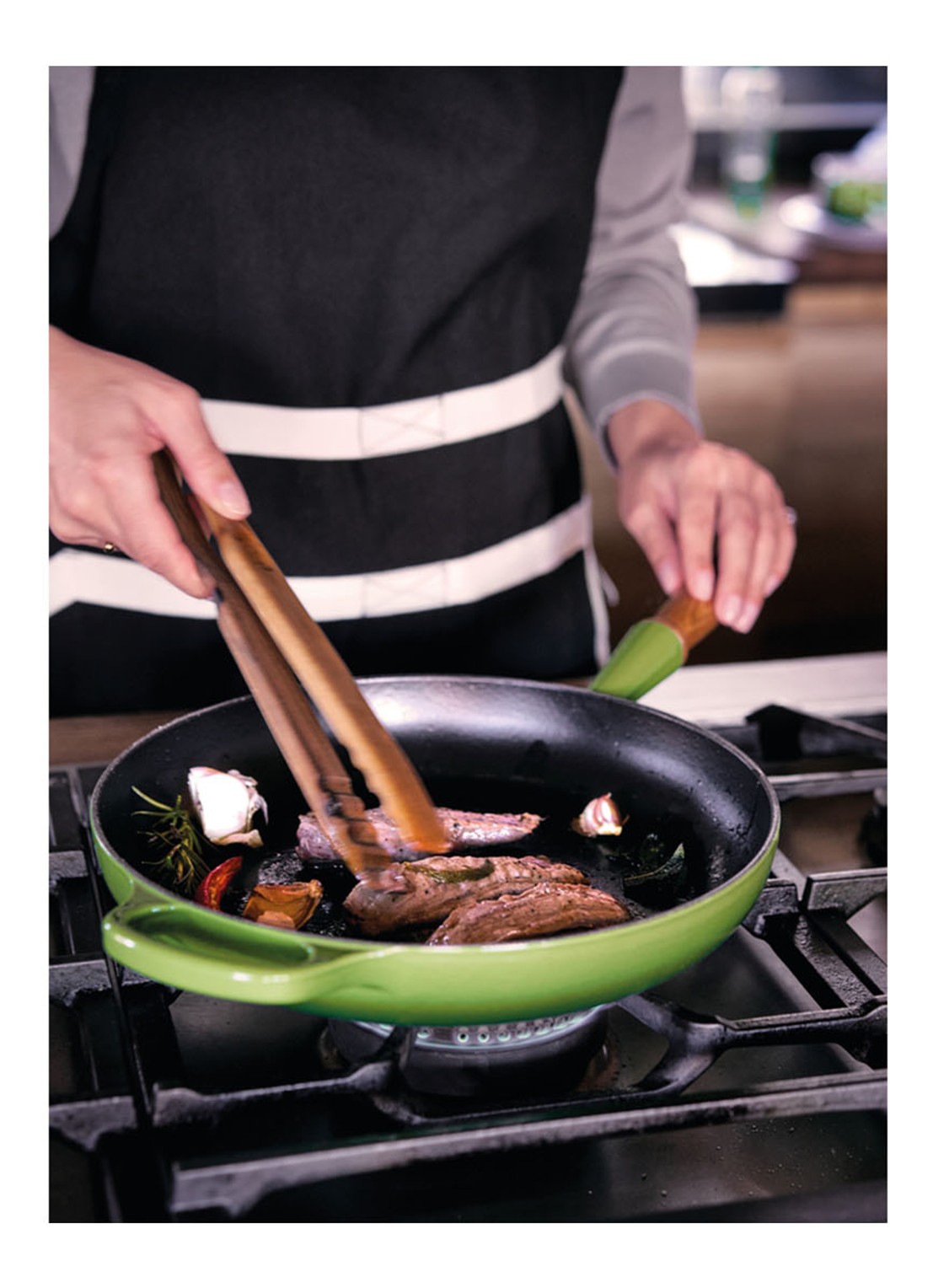 Le Creuset Signature koekenpan Ø28 cm - voorkant 5 bamboo / groen