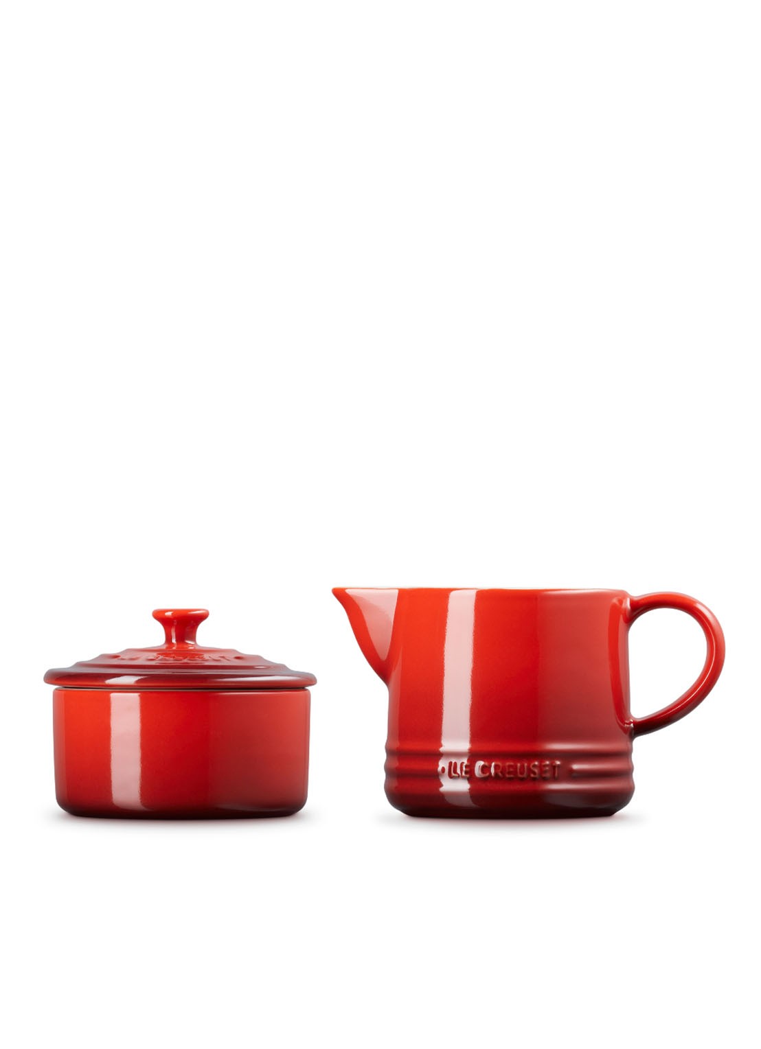 Le Creuset Signature melk- en suikerset - achterkant 4 kersenrood / rood