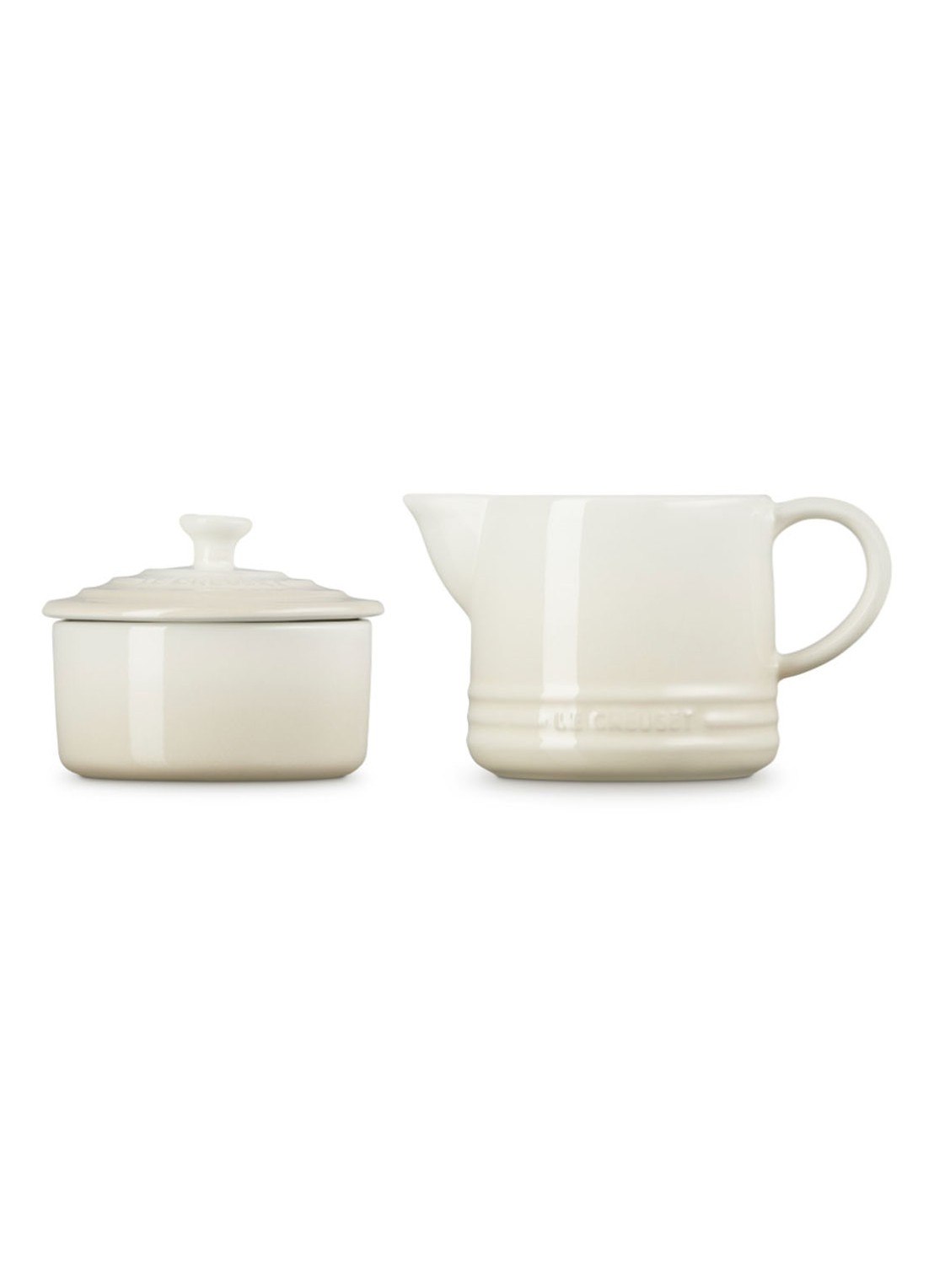 Le Creuset Signature melk- en suikerset  - achterkant 6 meringue / beige