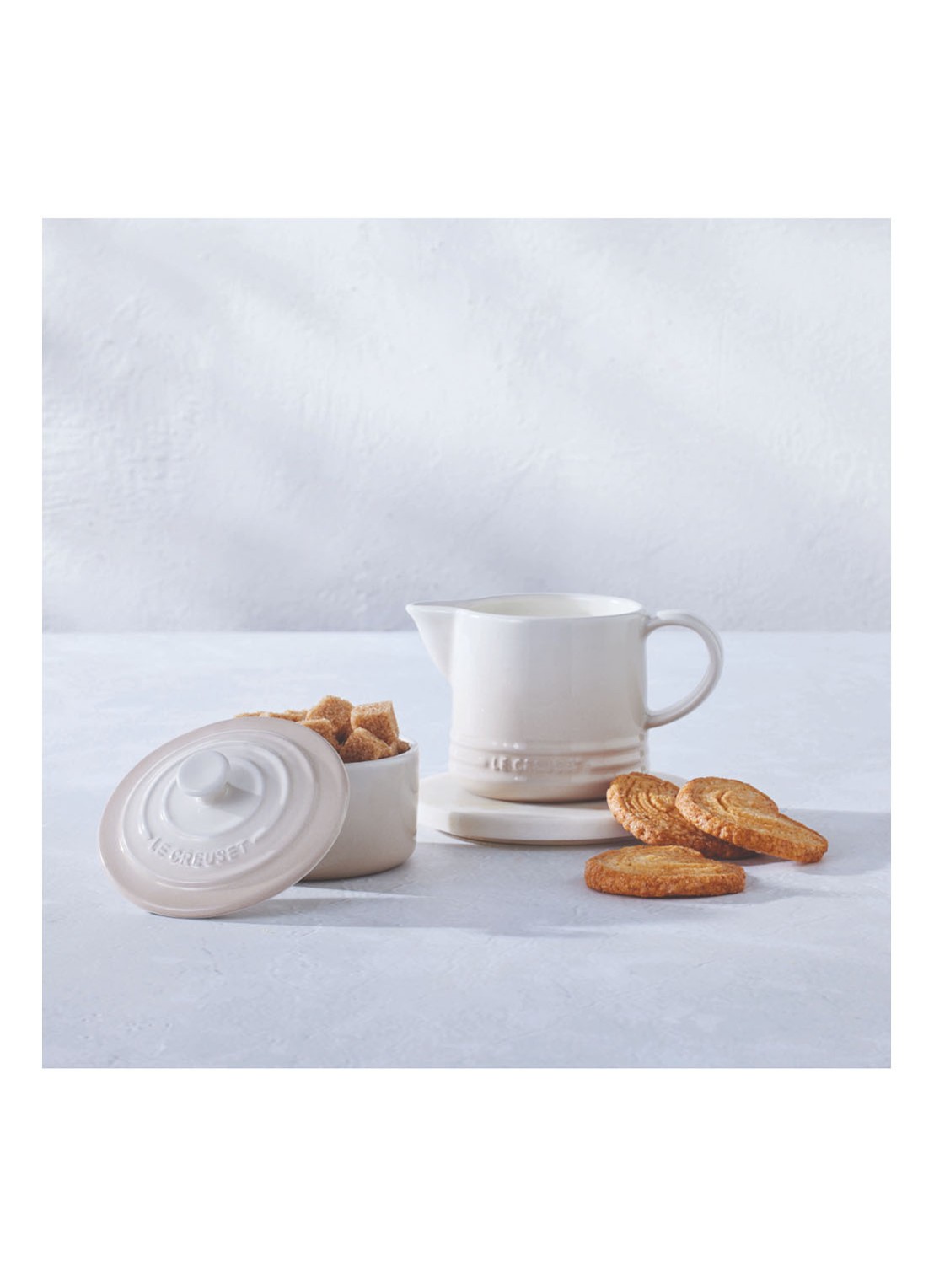 Le Creuset Signature melk- en suikerset  - detail 4 meringue / beige
