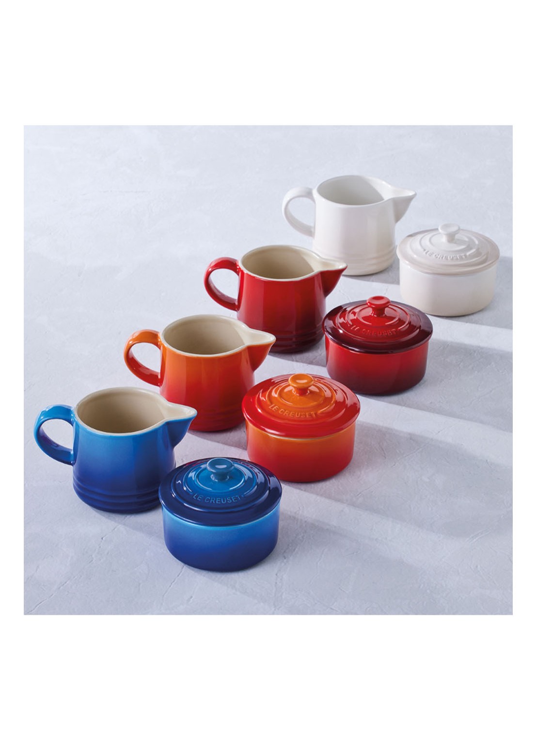 Le Creuset Signature melk- en suikerset  - detail 5 meringue / beige