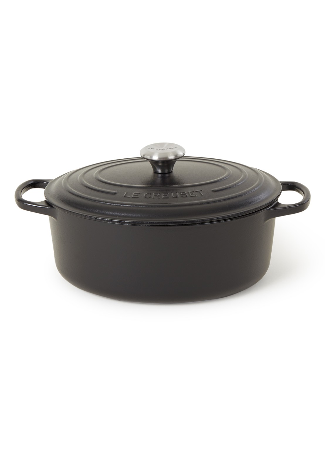 Le Creuset Signature ovale braadpan 29 cm - voorkant mat zwart / zwart