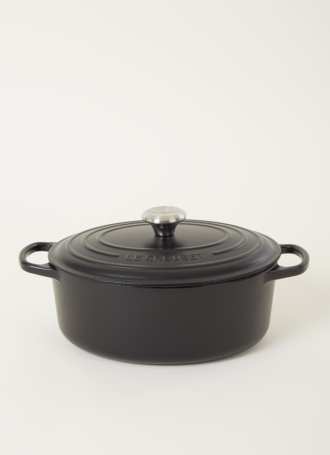 Le Creuset Signature ovale braadpan 29 cm - voorkant 2 mat zwart / zwart