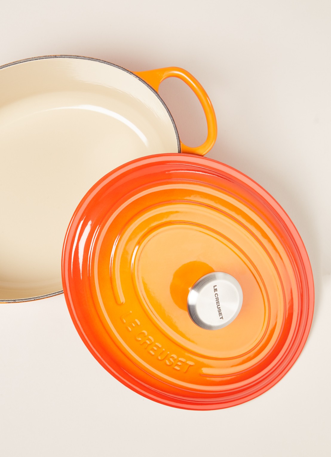 Le Creuset Signature ovale braadpan 29 cm  - detail 3 oranjerood / oranje