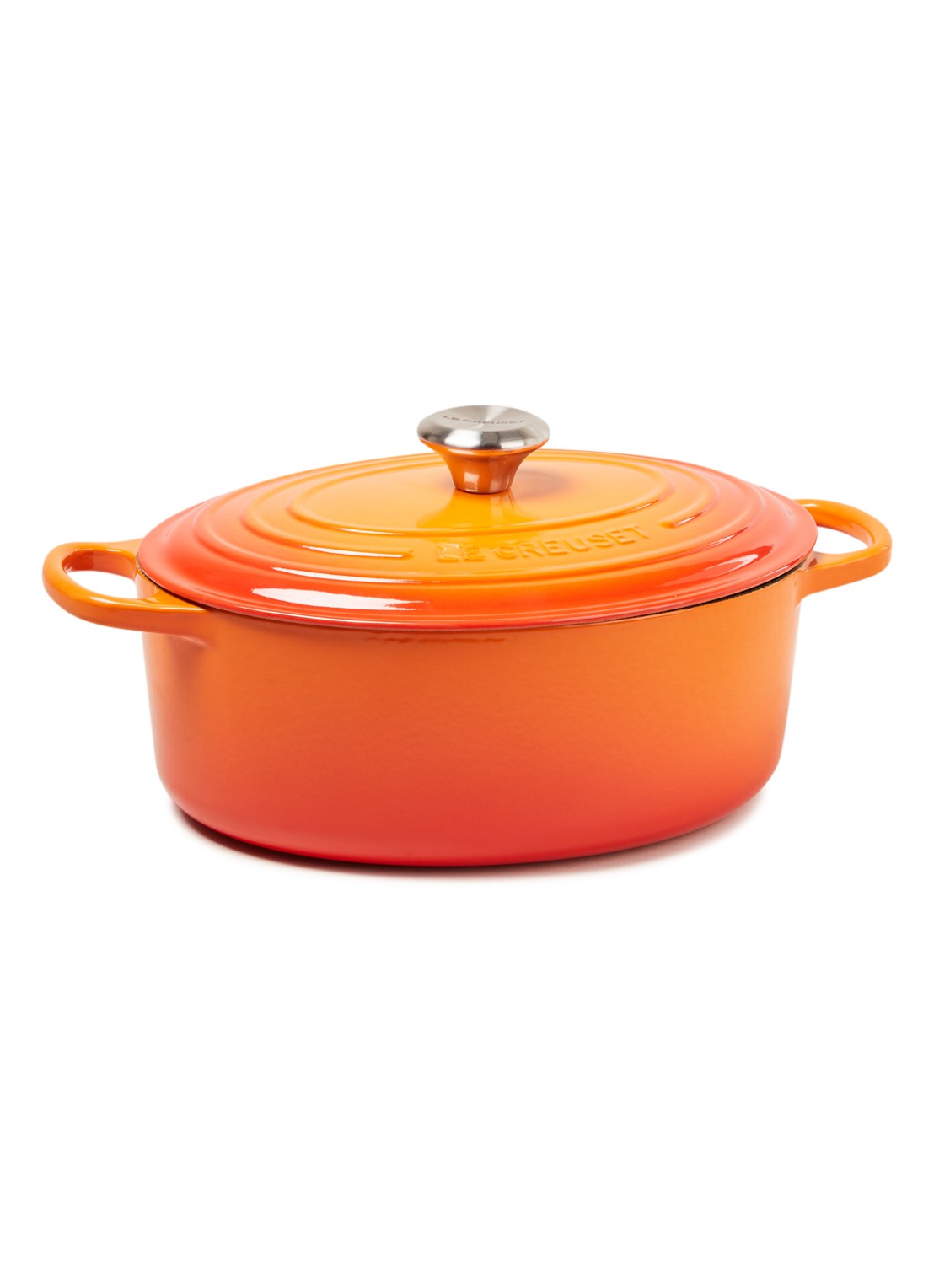 Le Creuset Signature ovale braadpan 29 cm  - voorkant oranjerood / oranje