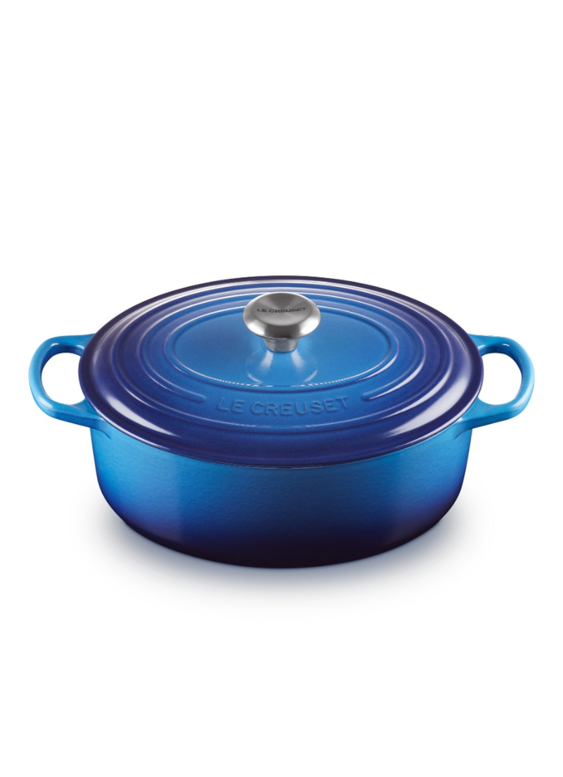 Le Creuset Signature ovale braadpan 29 cm - voorkant 2 azure / blauw