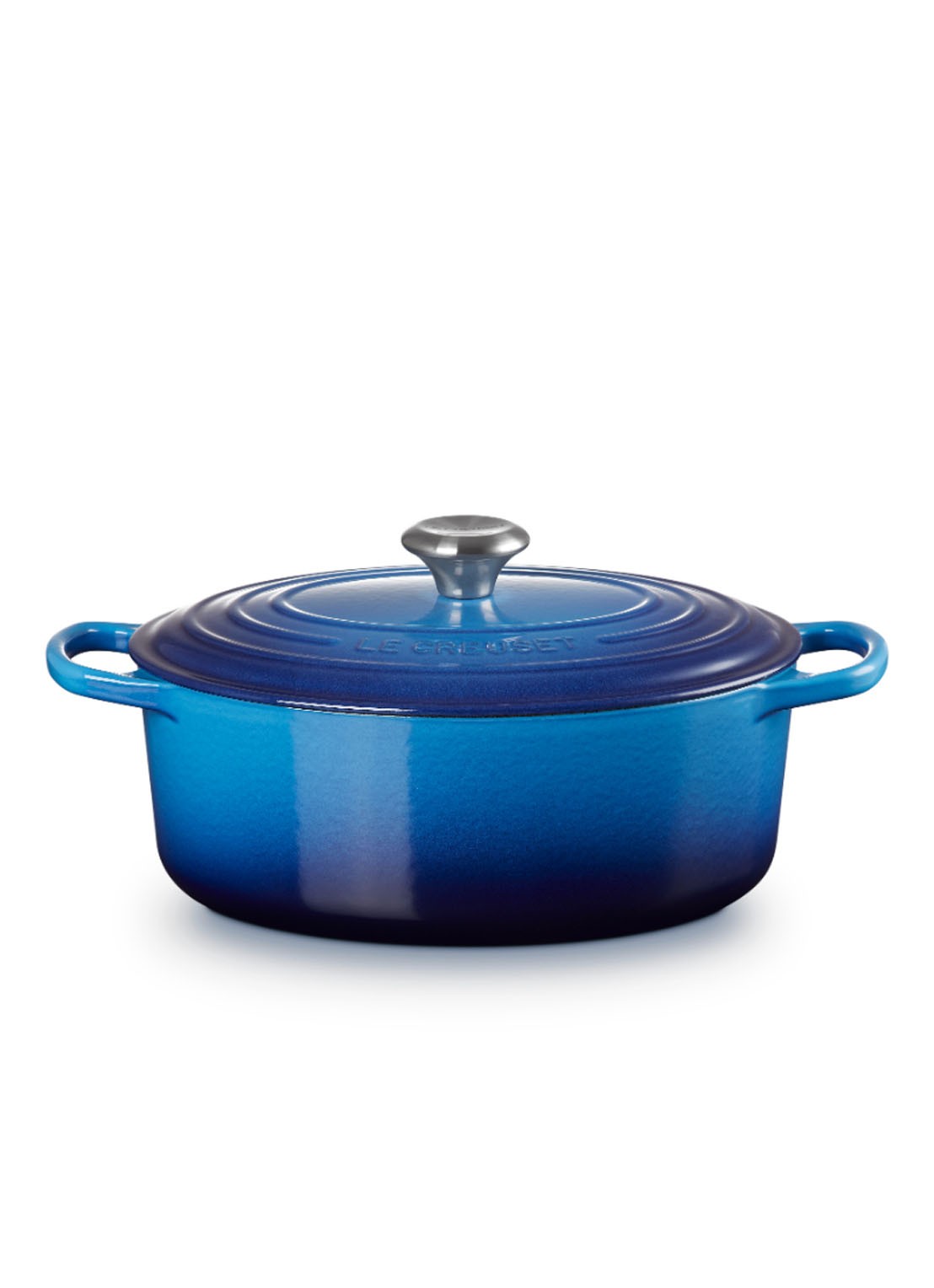 Le Creuset Signature ovale braadpan 29 cm - voorkant 3 azure / blauw