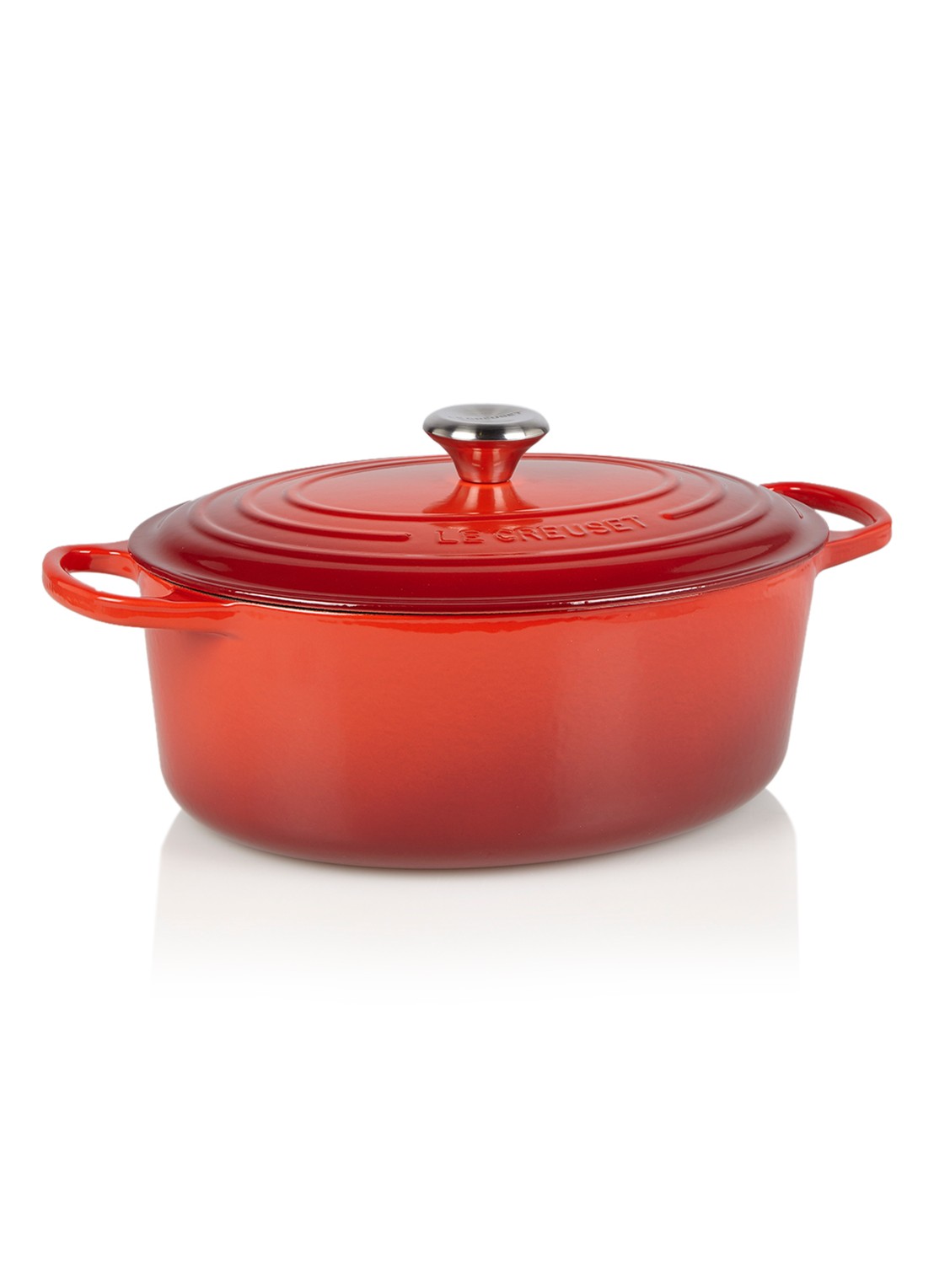 Le Creuset Signature ovale braadpan 31 cm - voorkant kersenrood / rood