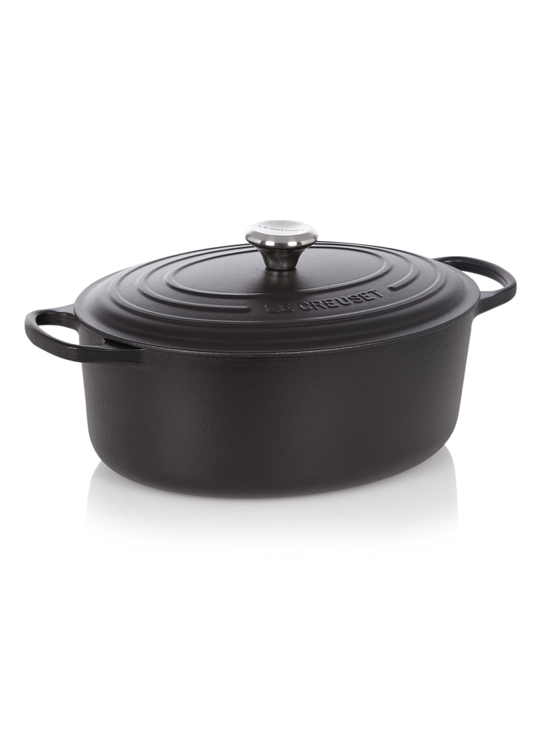 Le Creuset Signature ovale braadpan 31 cm - voorkant mat zwart / zwart