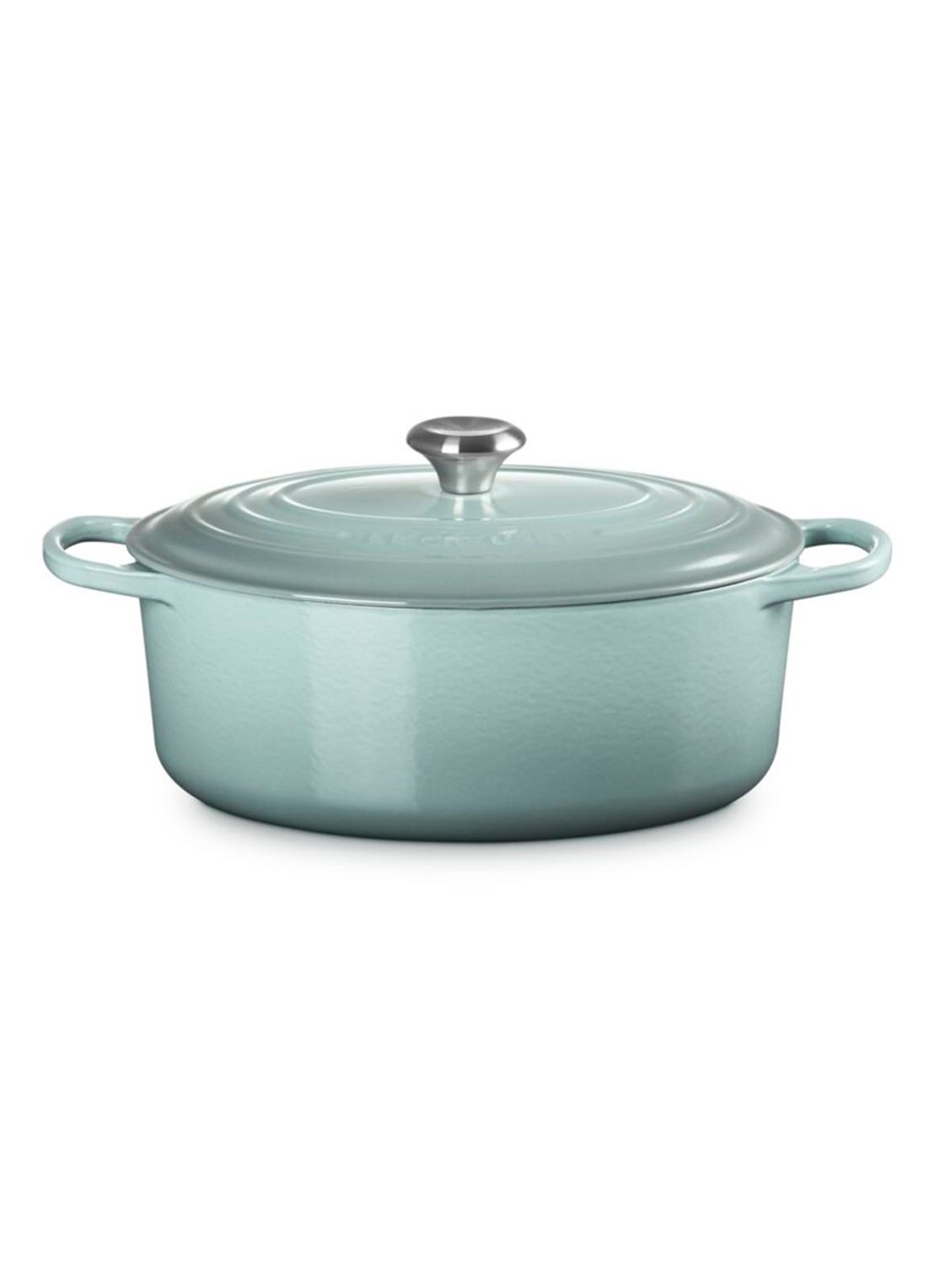 Le Creuset Signature ovale braadpan 31 cm - voorkant 3 lichtgrijs