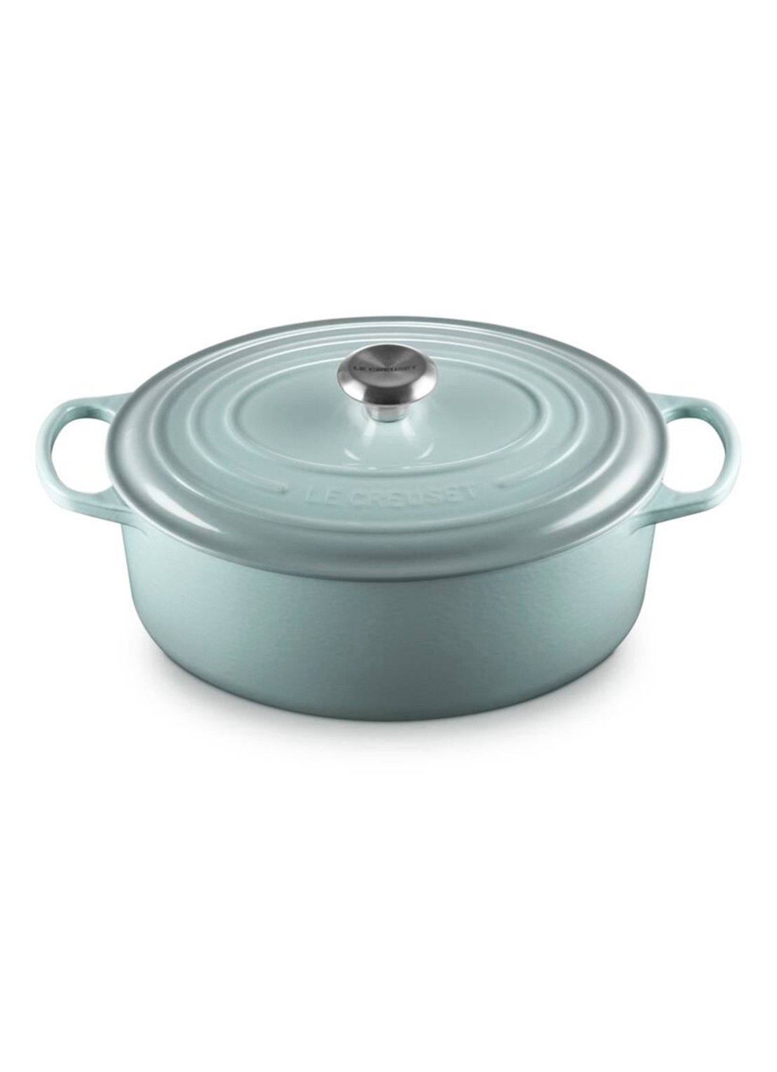 Le Creuset Signature ovale braadpan 31 cm - voorkant 4 lichtgrijs