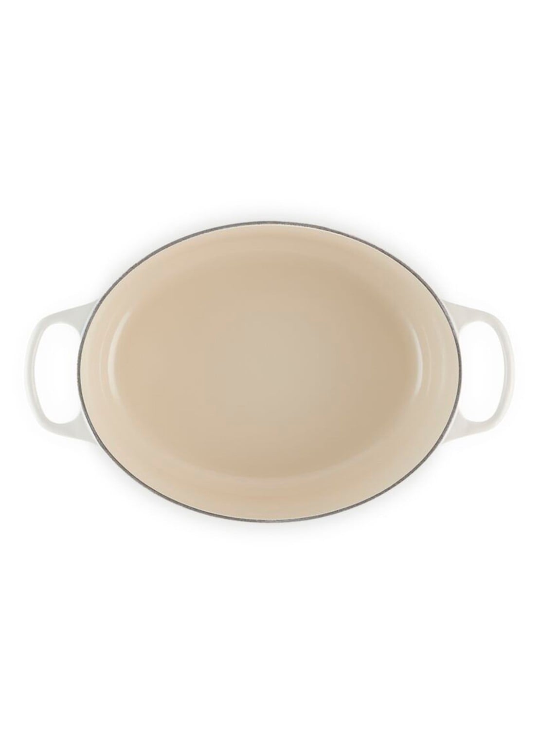 Le Creuset Signature ovale braadpan 31 cm - detail gebroken wit