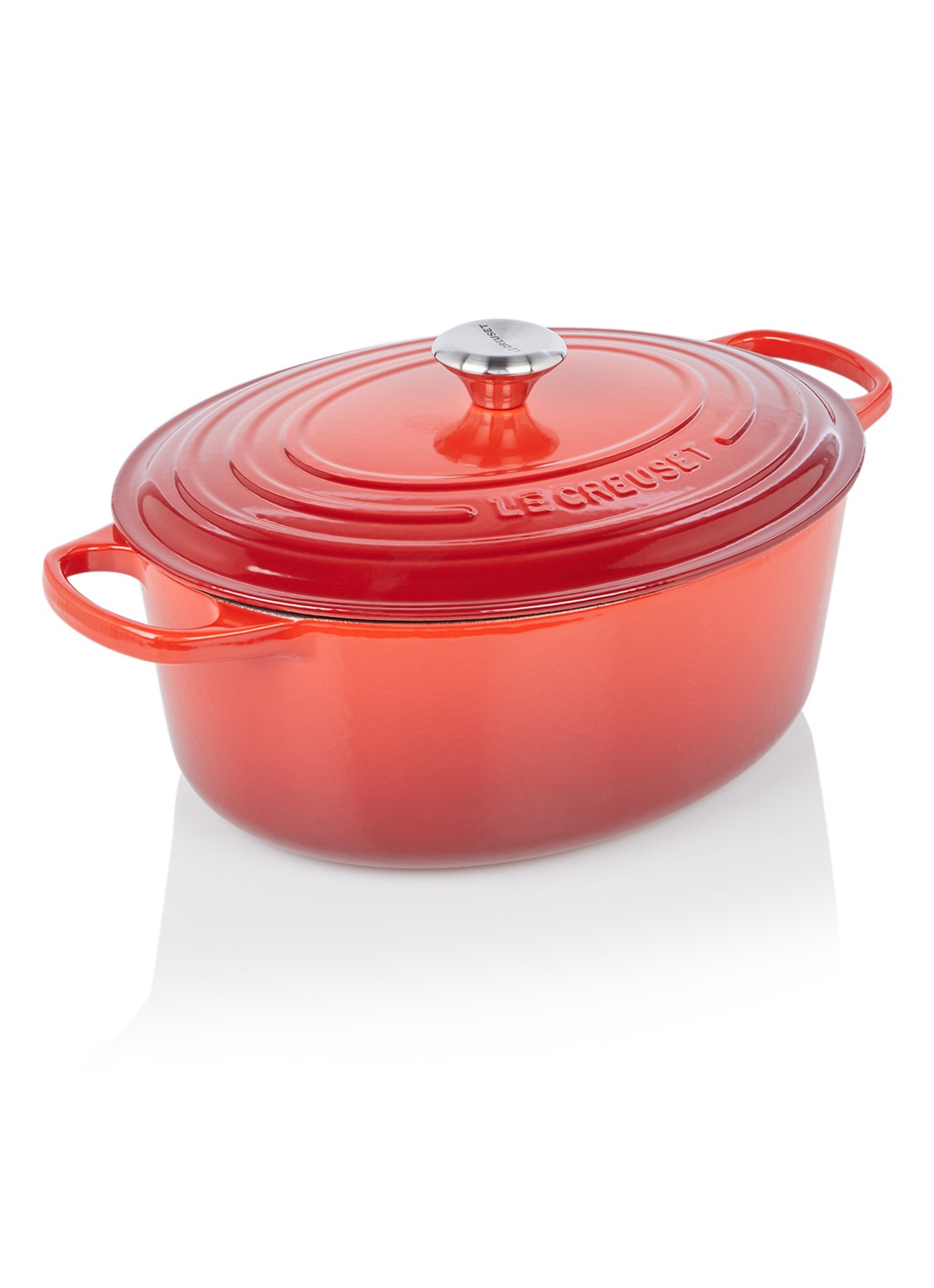 Le Creuset Signature ovale braadpan 33 cm - voorkant kersenrood / rood