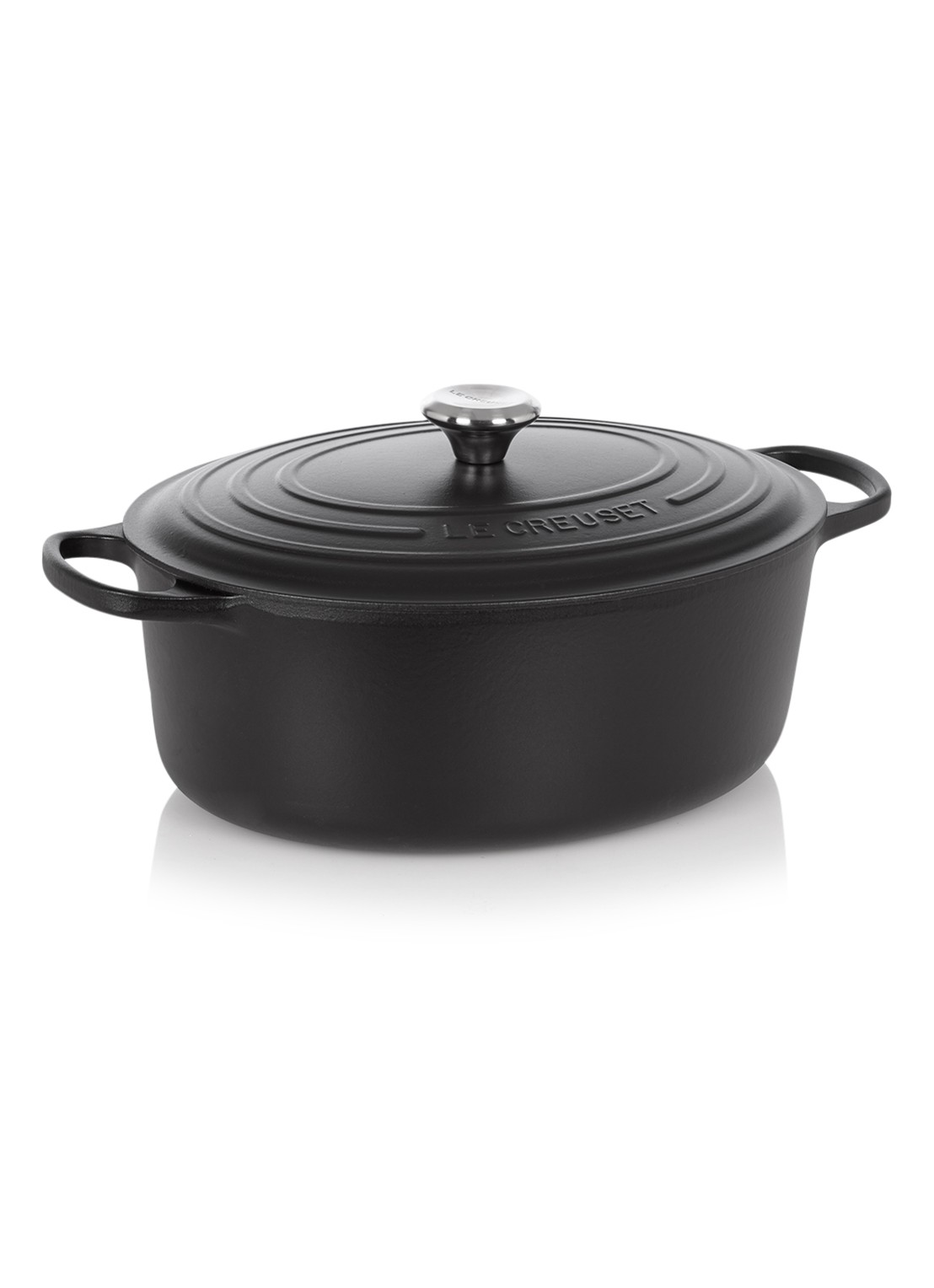 Le Creuset Signature ovale braadpan 33 cm - voorkant mat zwart / zwart