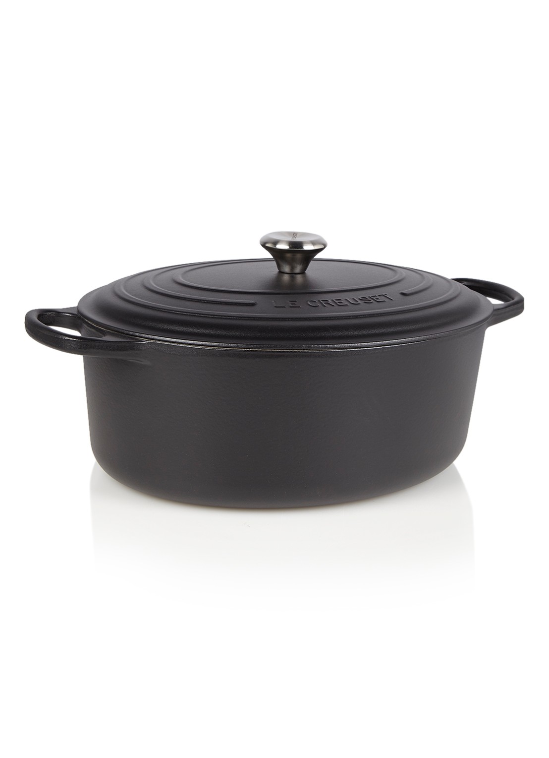 Le Creuset Signature ovale braadpan 35 cm - voorkant mat zwart / zwart