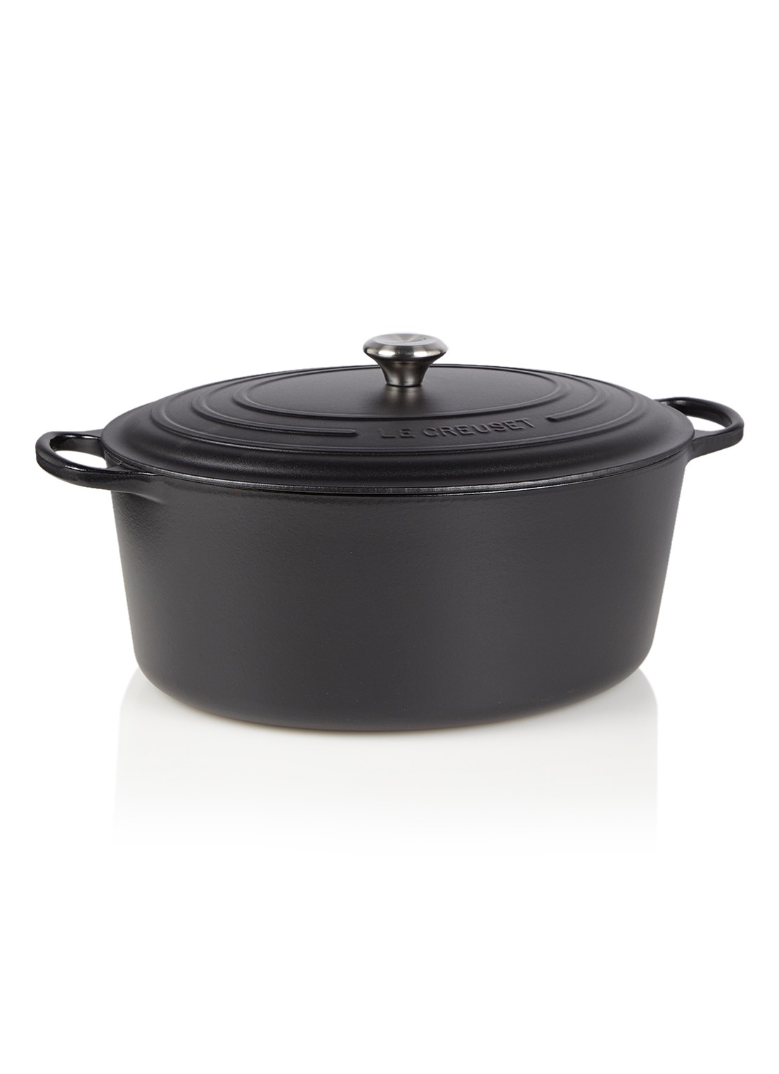Le Creuset Signature ovale braadpan 40 cm - voorkant mat zwart / zwart