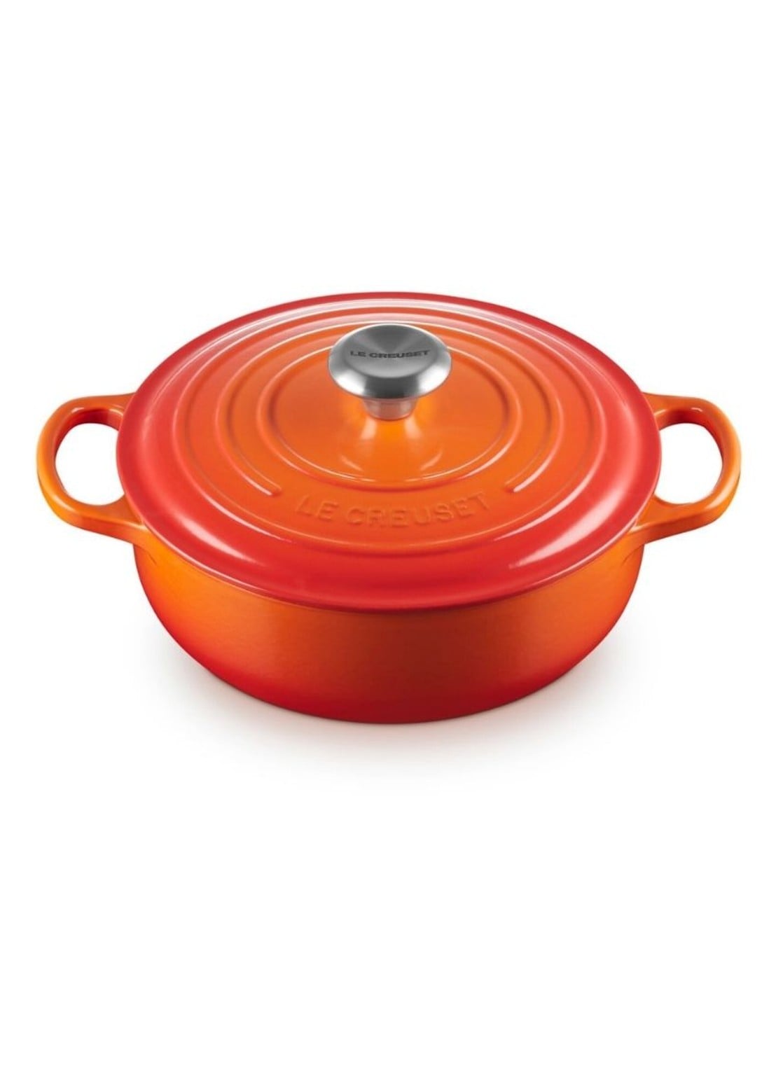 Le Creuset Signature sauteuse 24 cm - voorkant 5 oranjerood